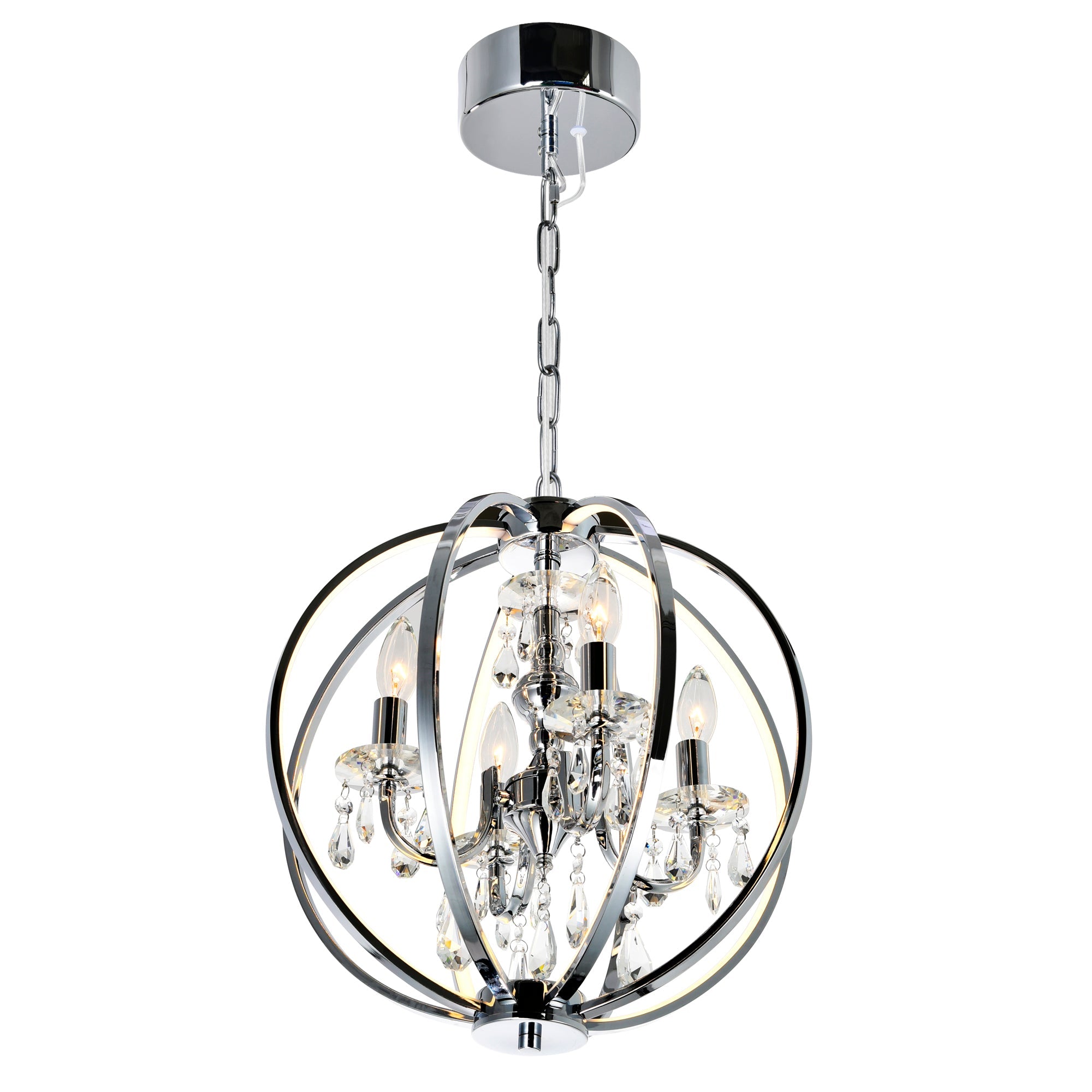 Abia 4 Light Chrome Chandelier - CWI Lighting