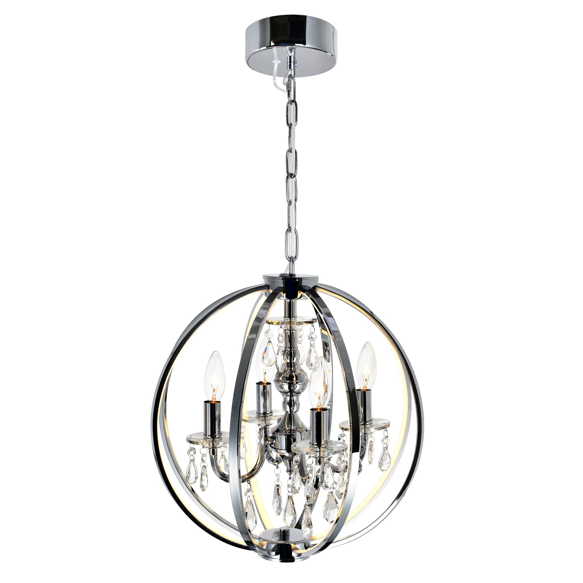 Abia 4 Light Chrome Chandelier - CWI Lighting