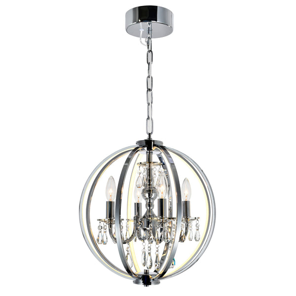 Abia 4 Light Chrome Chandelier - CWI Lighting
