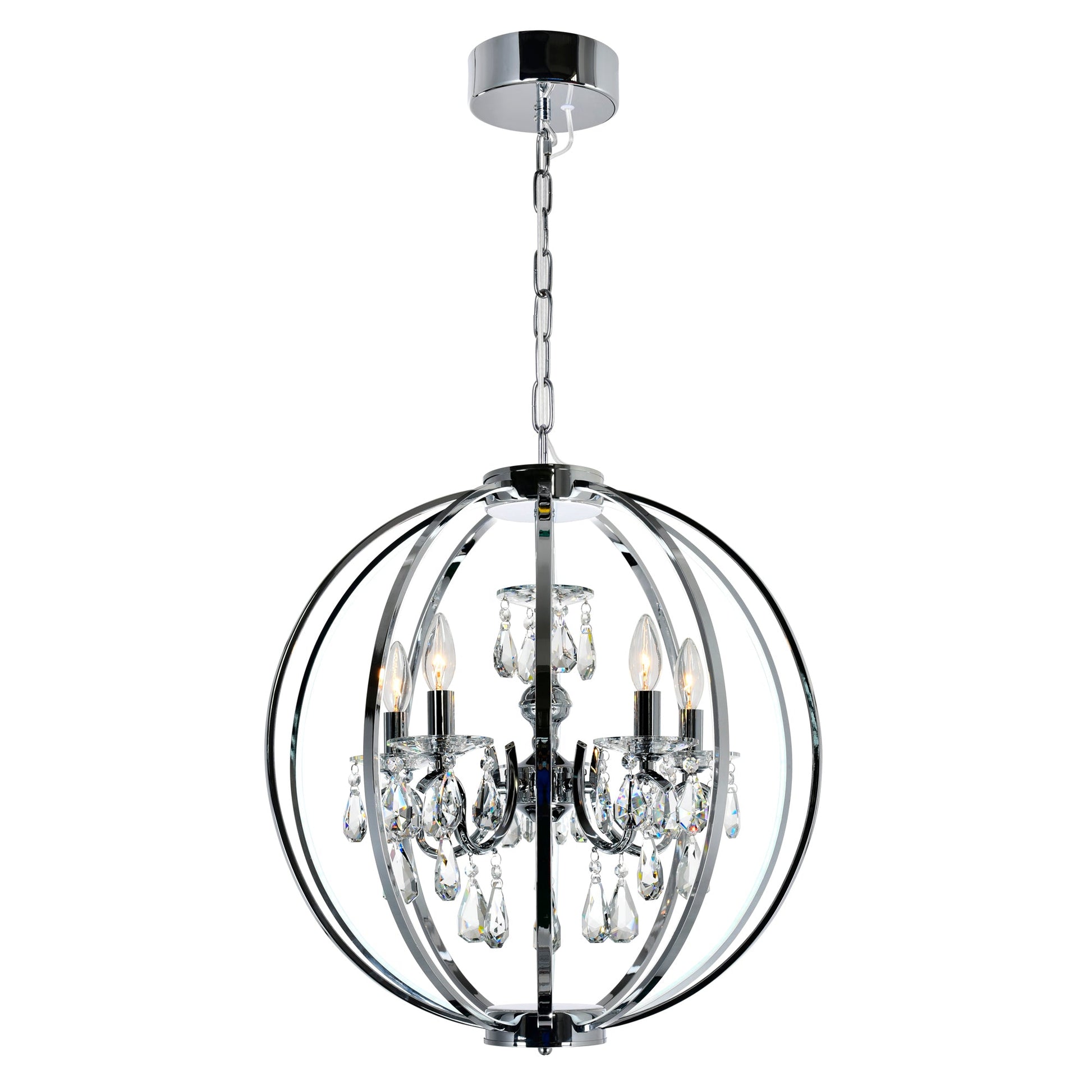 Abia 5 Light Chrome Chandelier - CWI Lighting