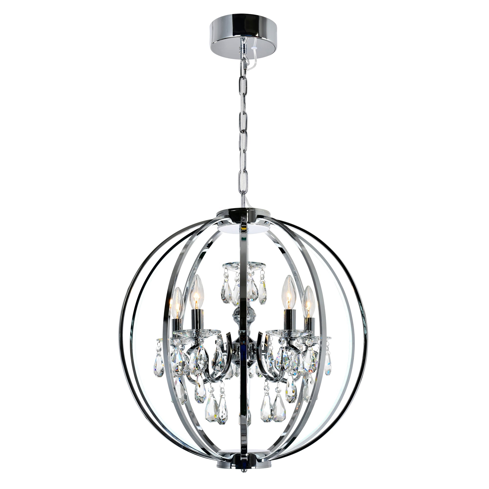 Abia 5 Light Chrome Chandelier - CWI Lighting