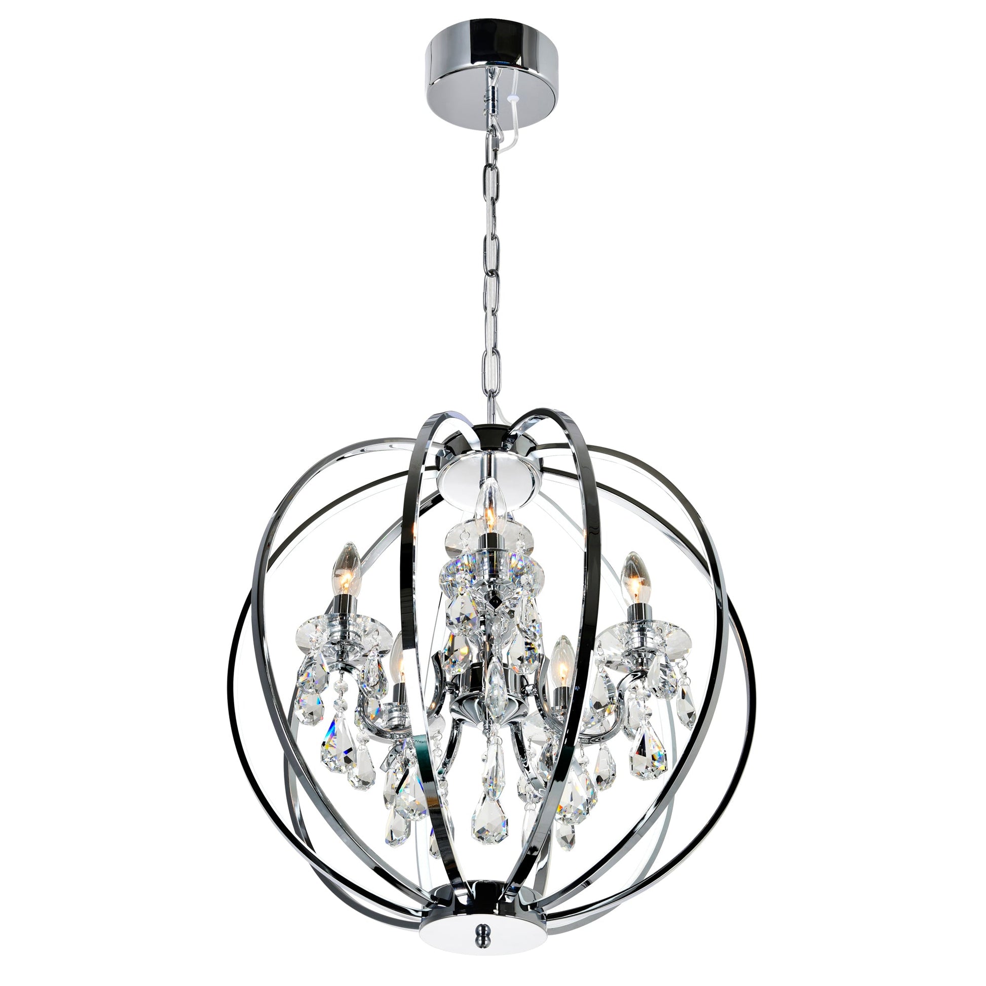 Abia 5 Light Chrome Chandelier - CWI Lighting