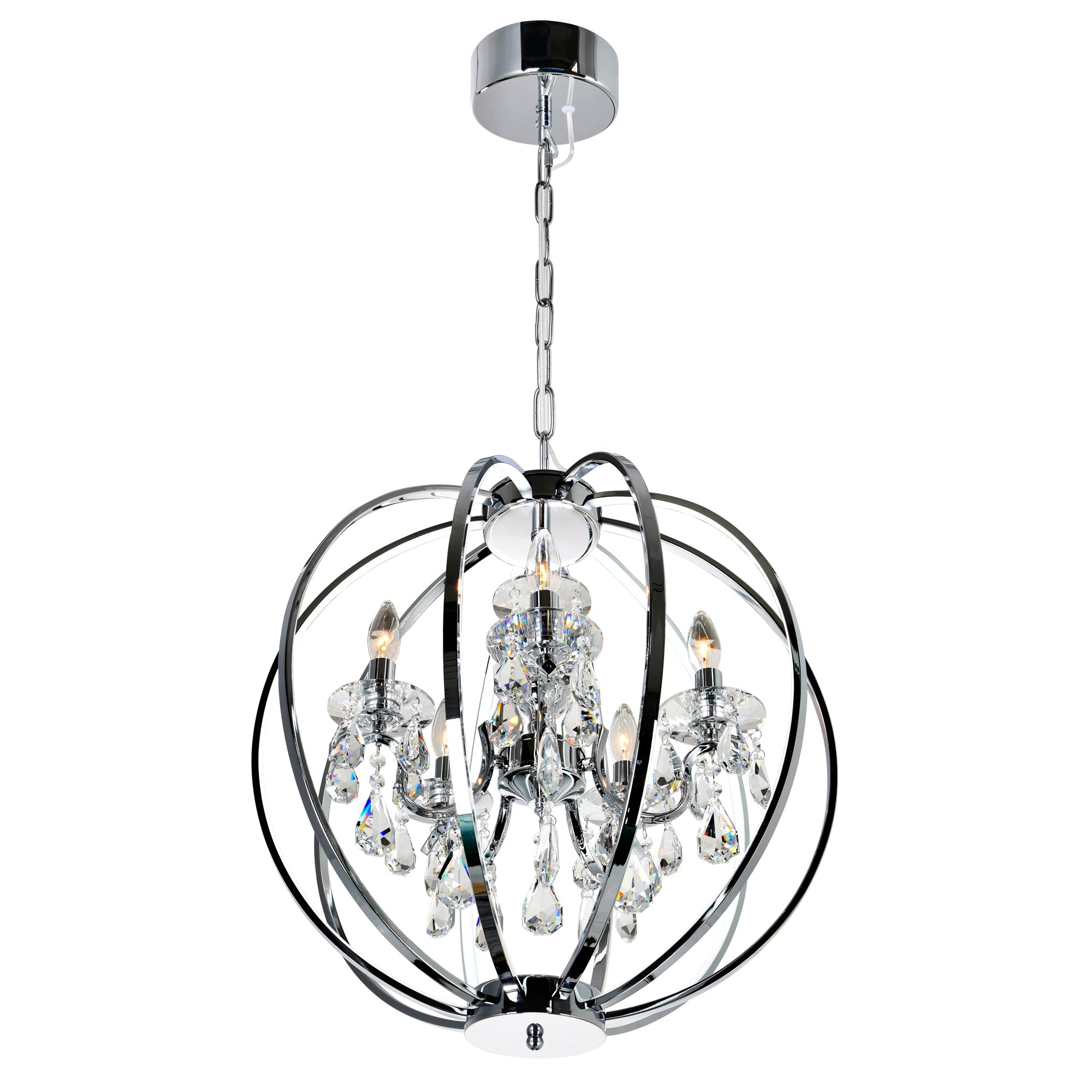 Abia 5 Light Chrome Chandelier - CWI Lighting