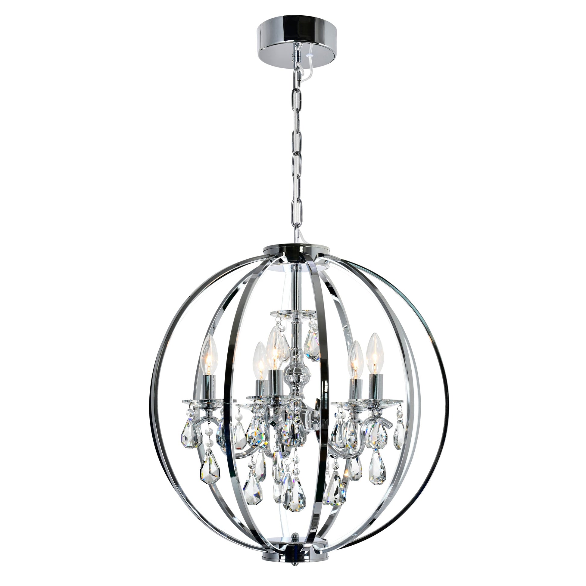 Abia 5 Light Chrome Chandelier - CWI Lighting