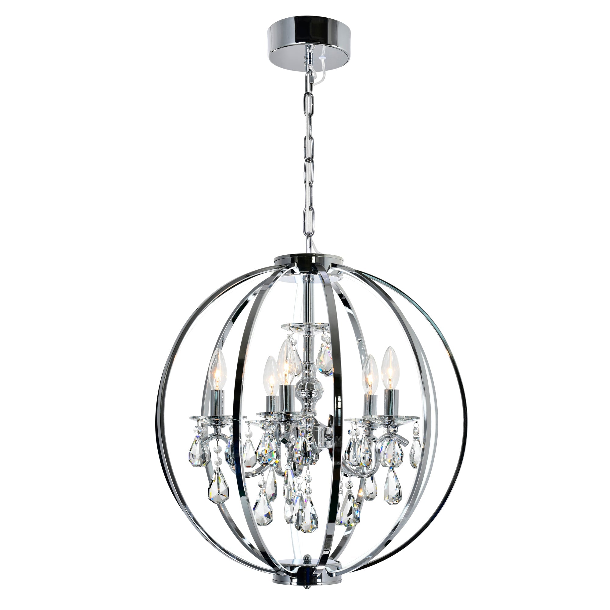 Abia 5 Light Chrome Chandelier - CWI Lighting