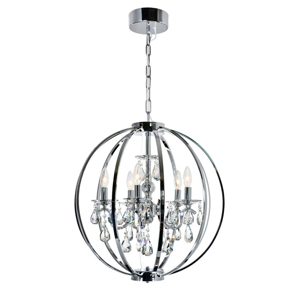Abia 5 Light Chrome Chandelier - CWI Lighting