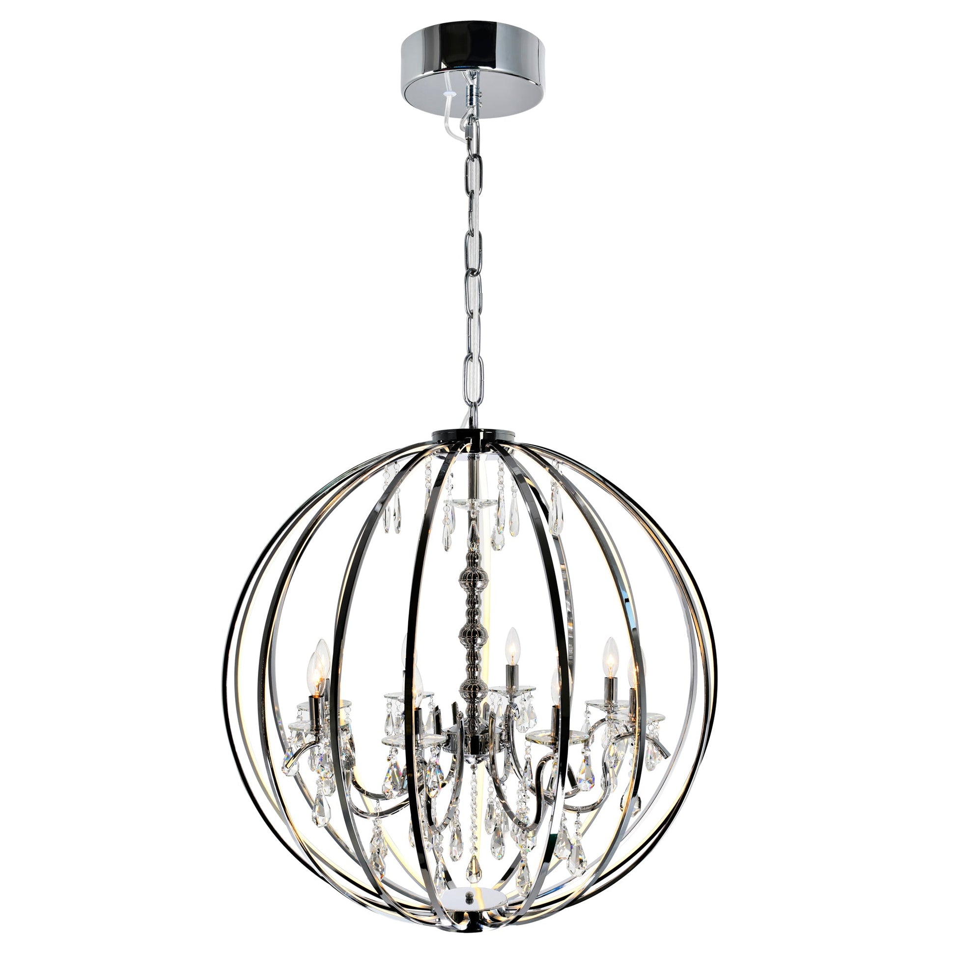 Abia 8 Light Chrome Chandelier - CWI Lighting