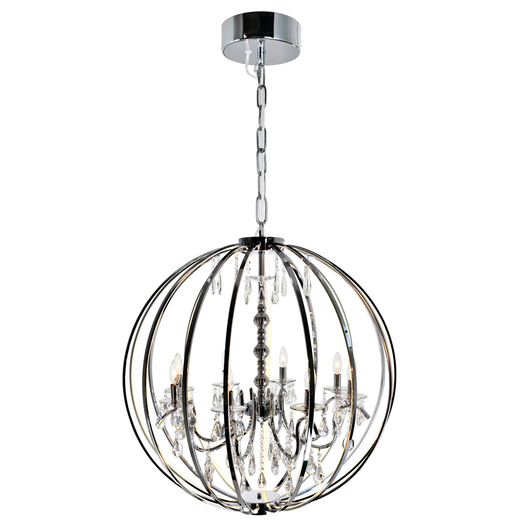 Abia 8 Light Chrome Chandelier - CWI Lighting