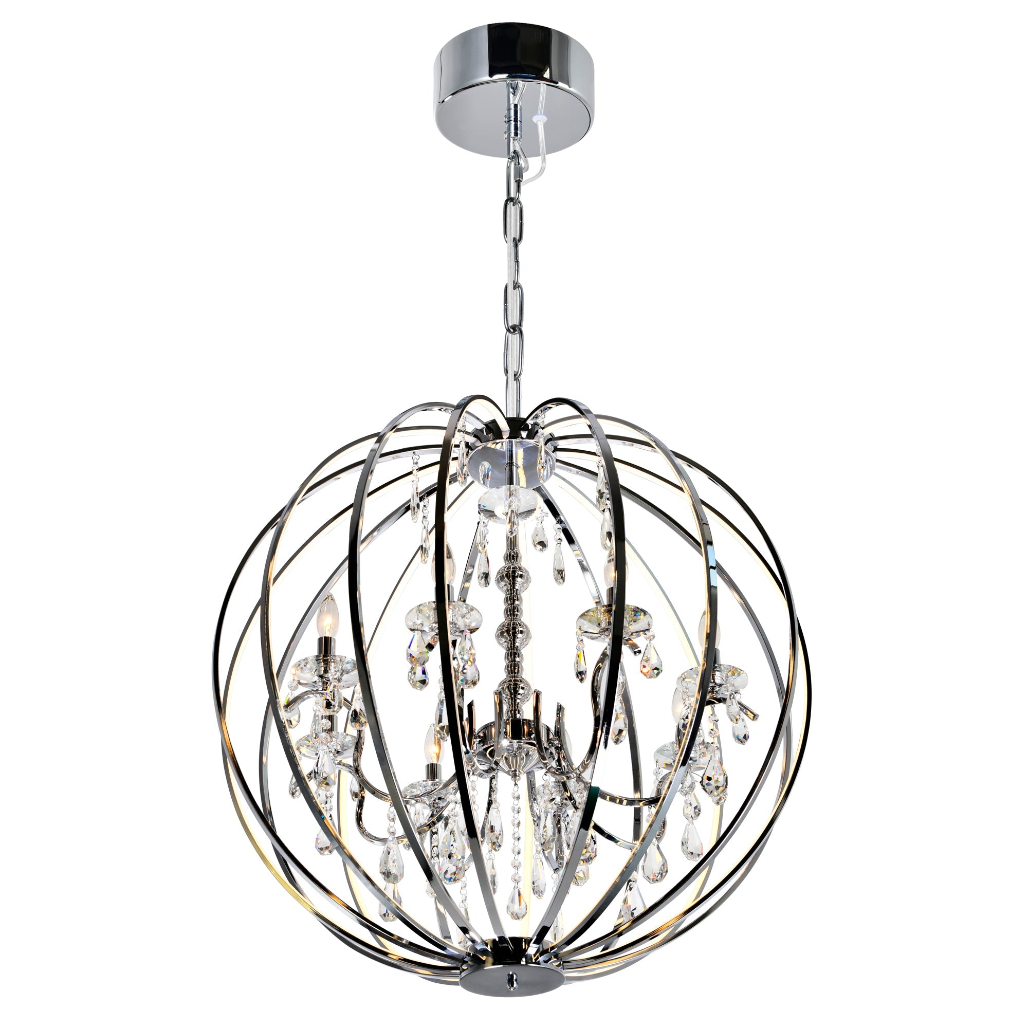 Abia 8 Light Chrome Chandelier - CWI Lighting