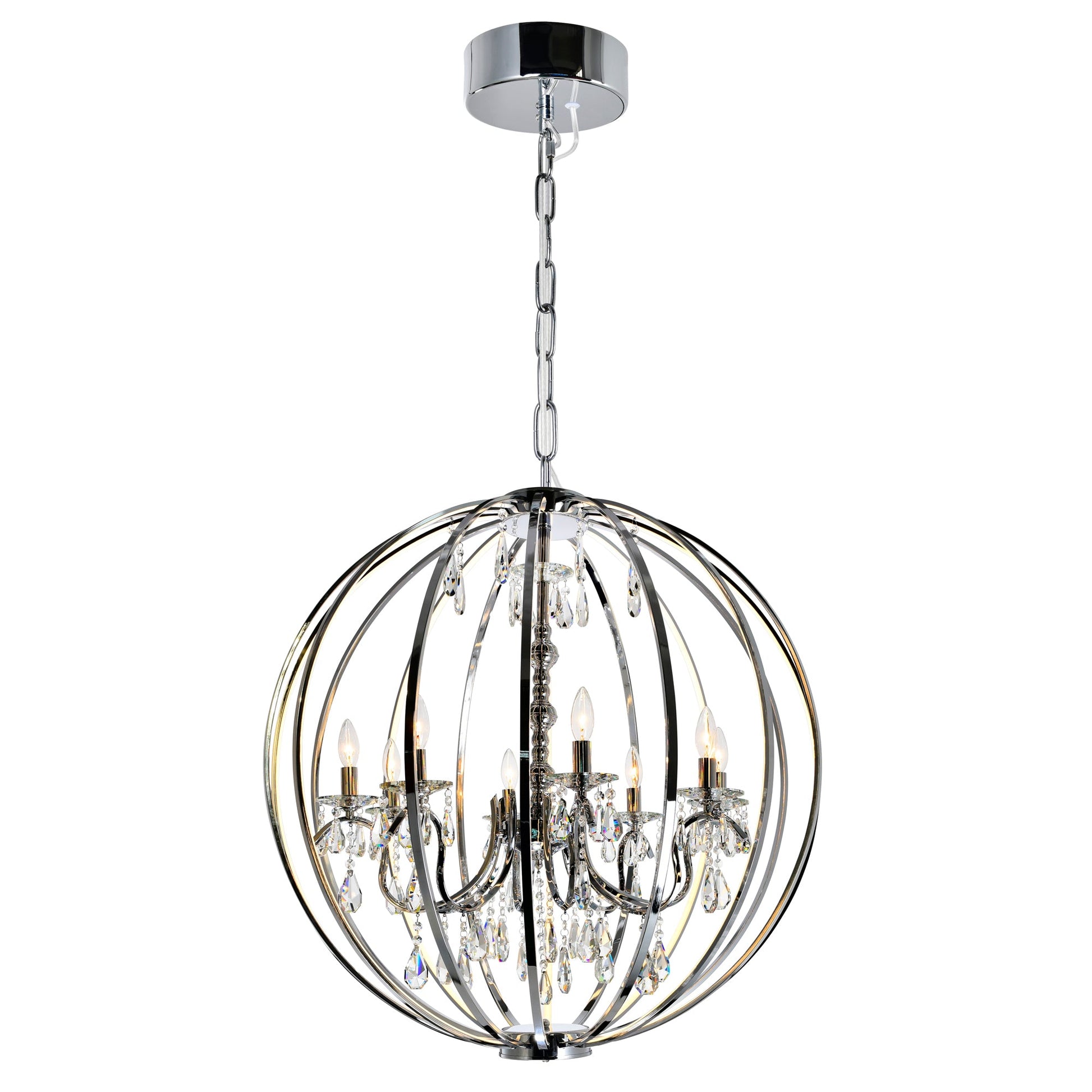Abia 8 Light Chrome Chandelier - CWI Lighting