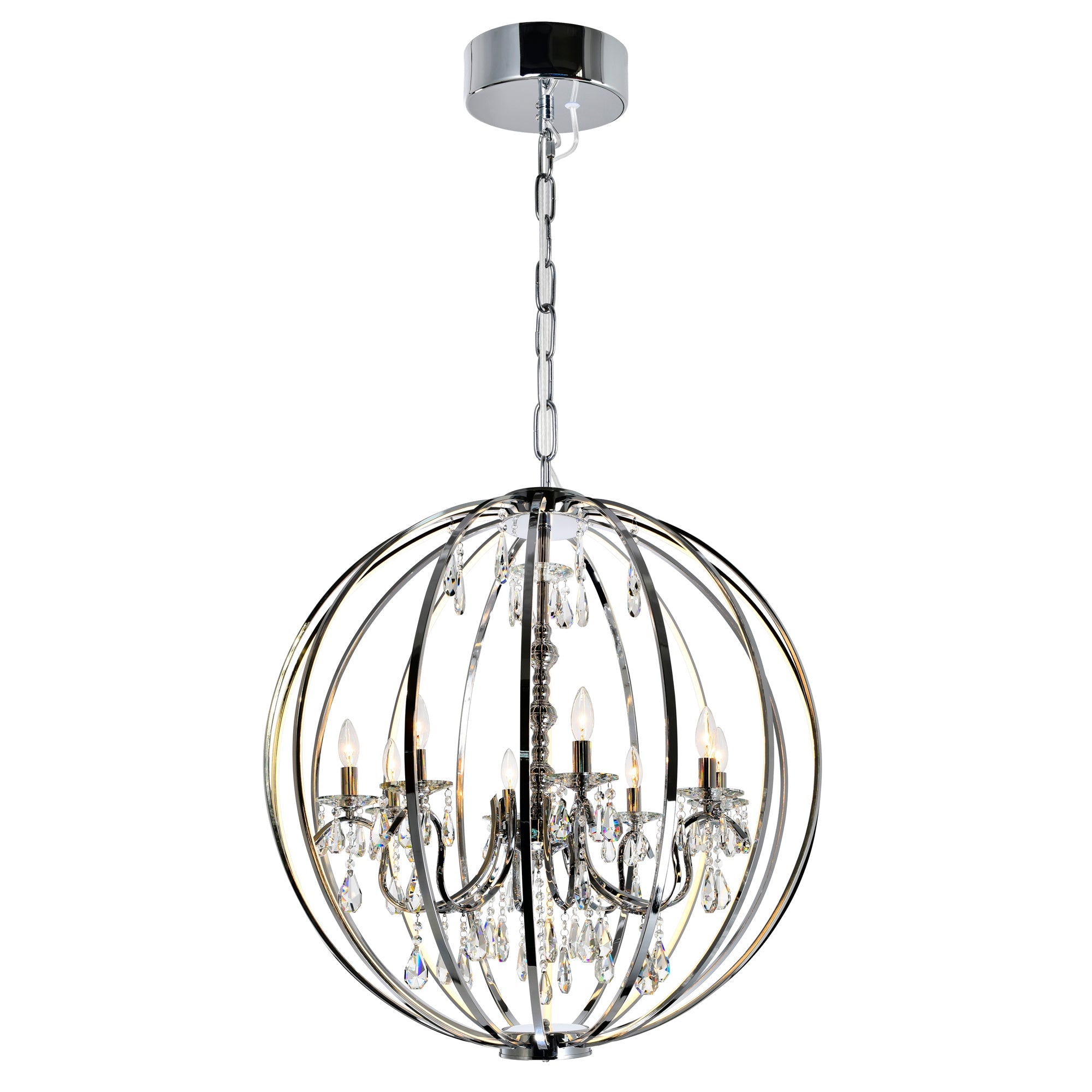 Abia 8 Light Chrome Chandelier - CWI Lighting