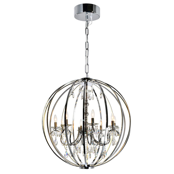 Abia 8 Light Chrome Chandelier - CWI Lighting