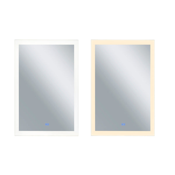 Abigail Rectangular 30x49in Matte White Integrated LED Mirror - CWI Lighting