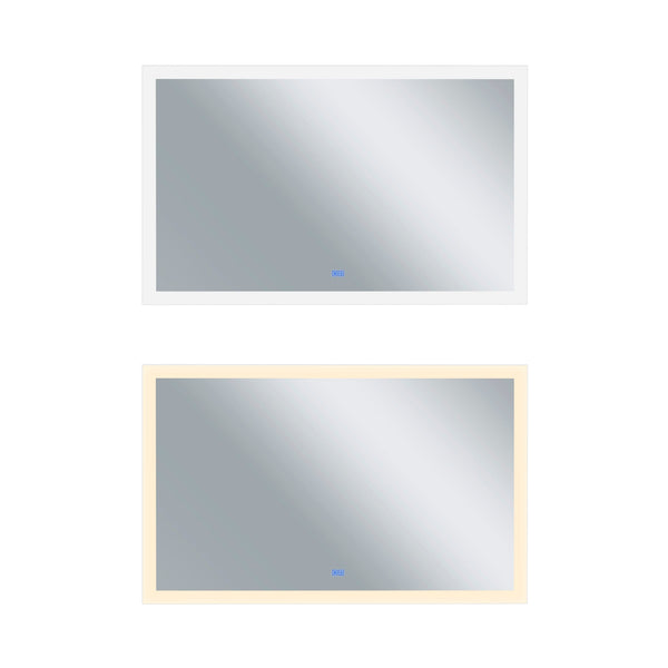 Abigail Rectangular 70x36in Matte White Integrated LED Mirror - CWI Lighting