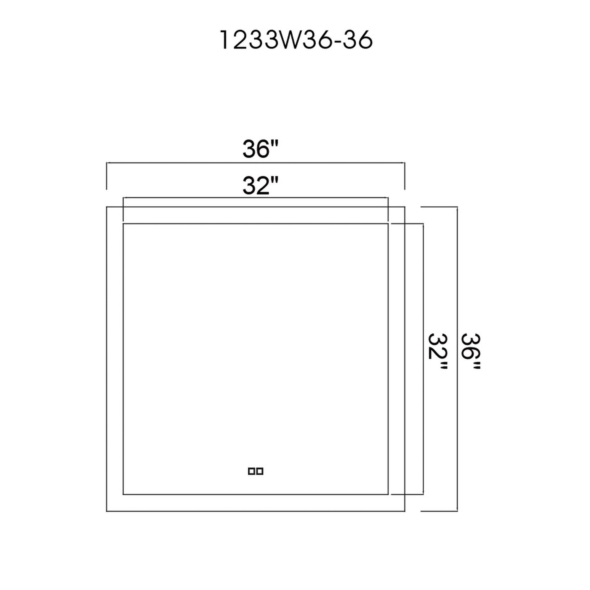 Abigail Square 36x36in Matte White Integrated LED Mirror - CWI Lighting