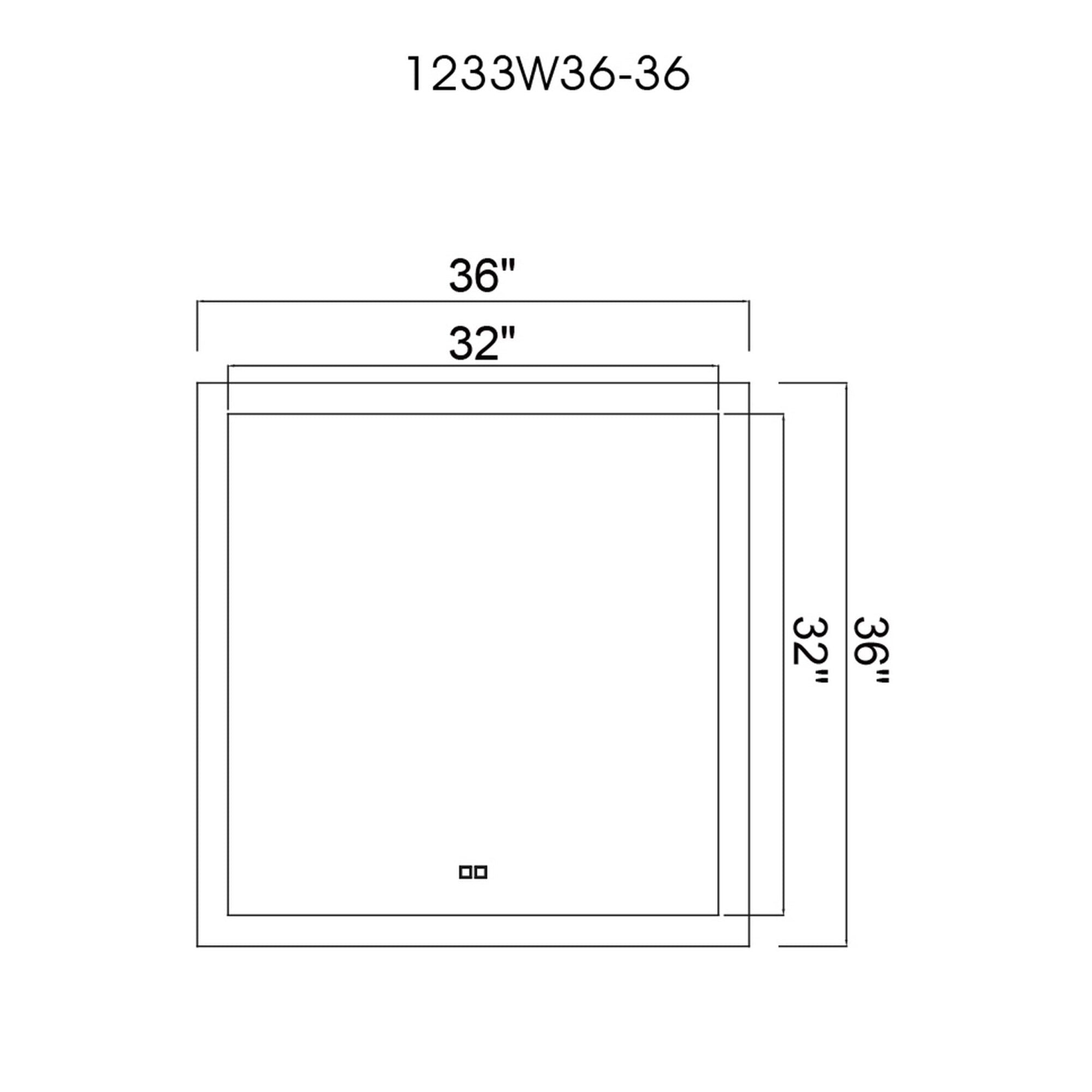 Abigail Square 36x36in Matte White Integrated LED Mirror - CWI Lighting