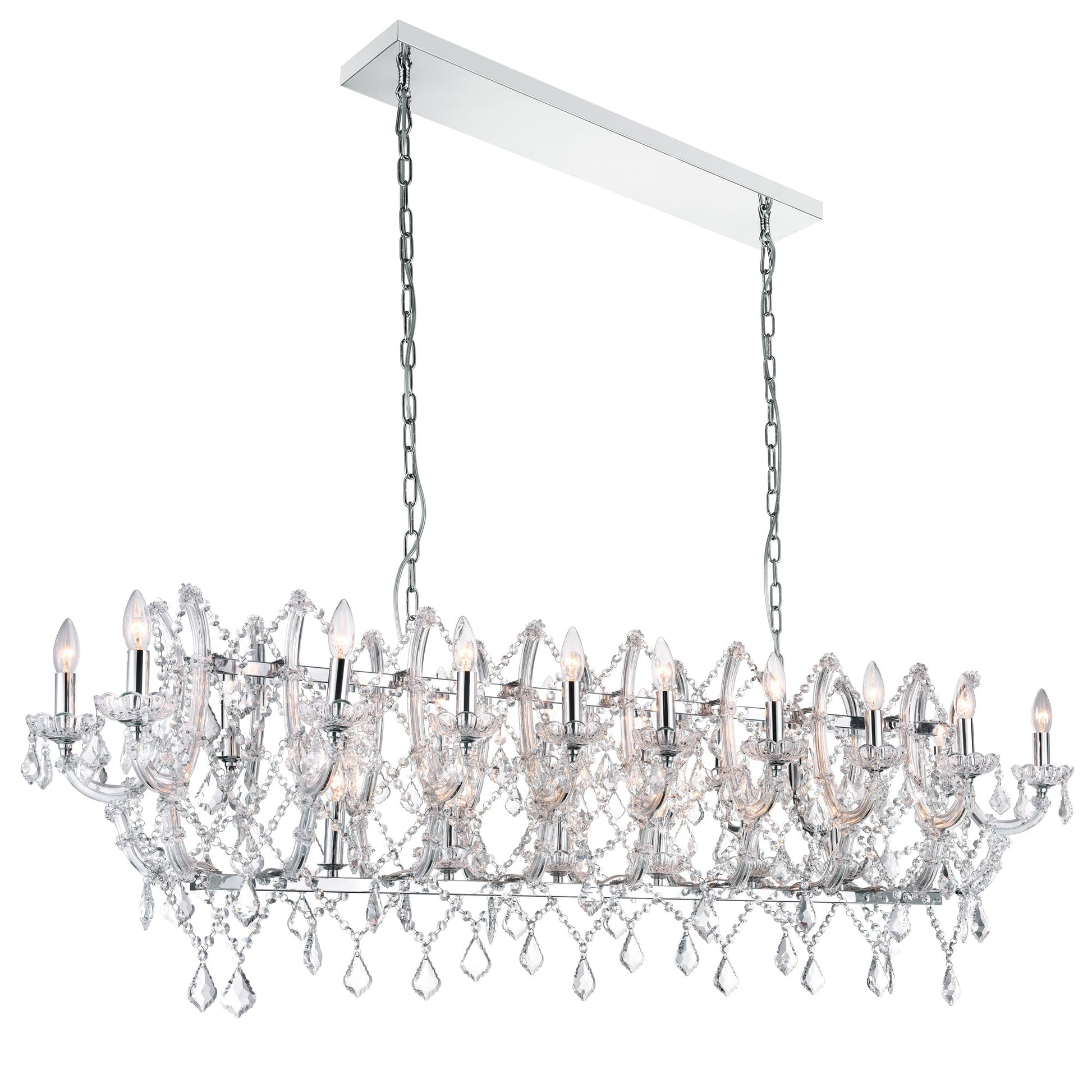 Aleka 24 Light Candle Chandelier With Chrome Finish - CWI Lighting