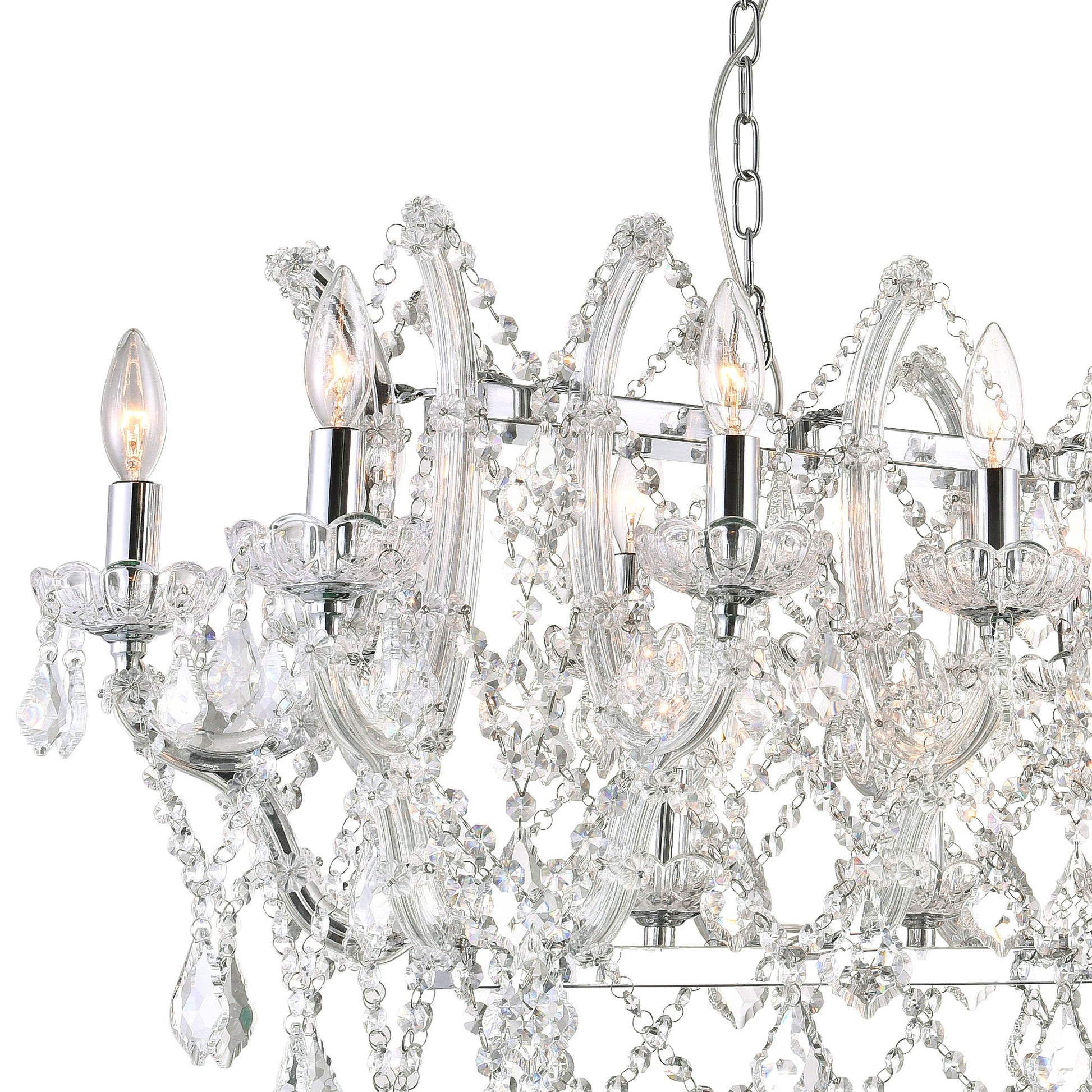 Aleka 24 Light Candle Chandelier With Chrome Finish - CWI Lighting