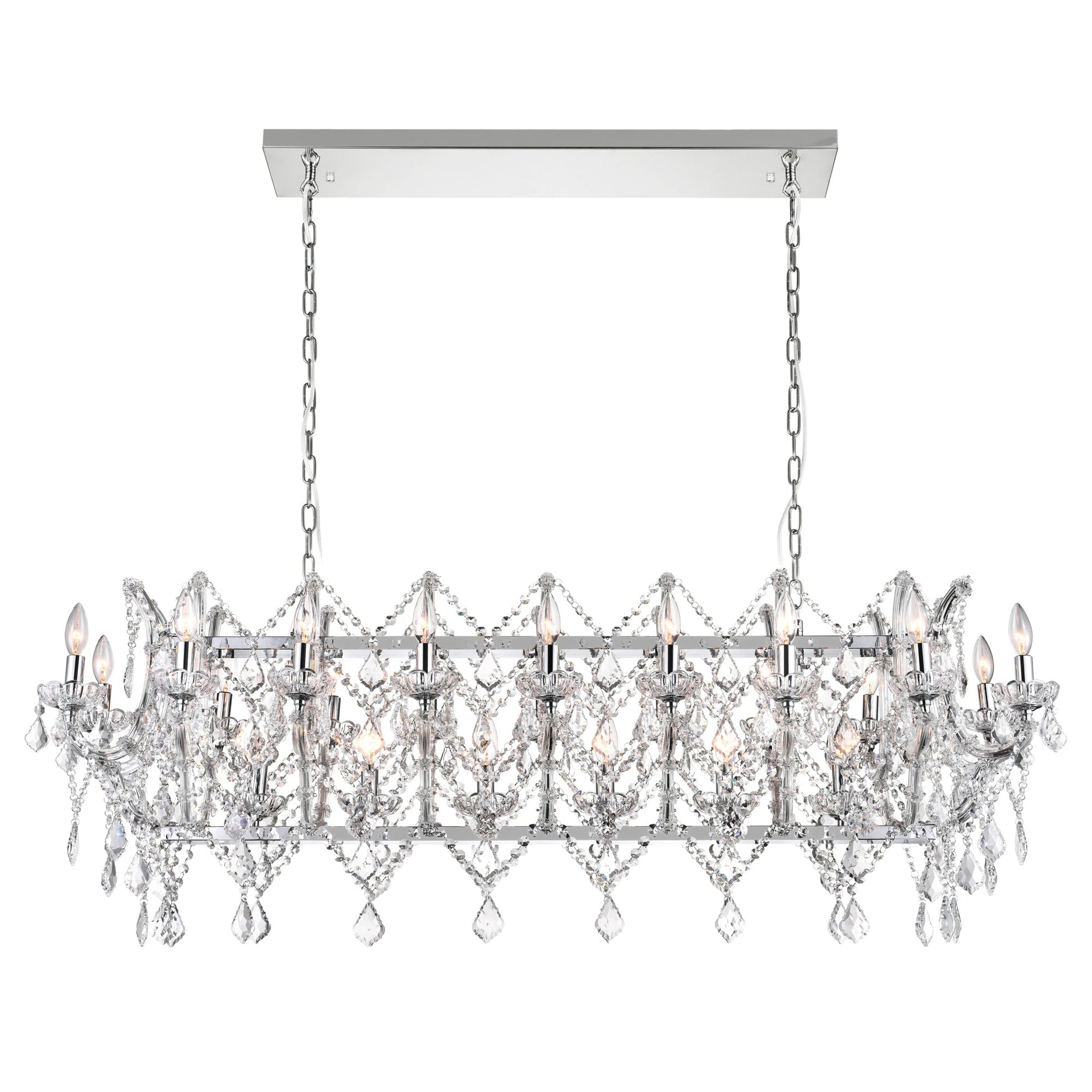 Aleka 24 Light Candle Chandelier With Chrome Finish - CWI Lighting