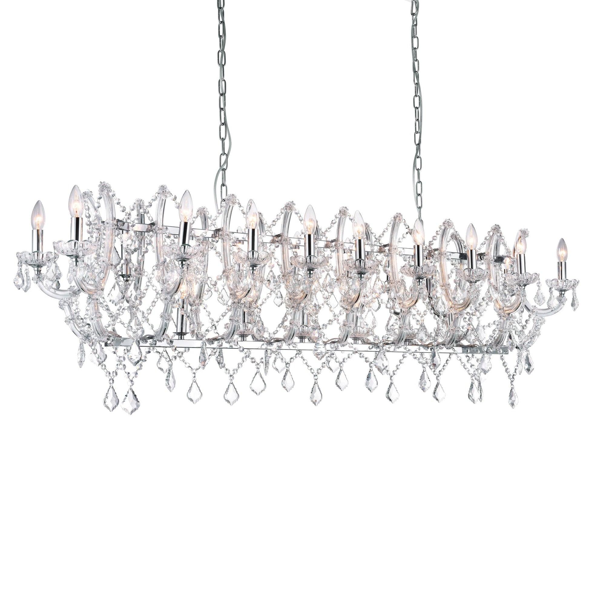 Aleka 24 Light Candle Chandelier With Chrome Finish - CWI Lighting