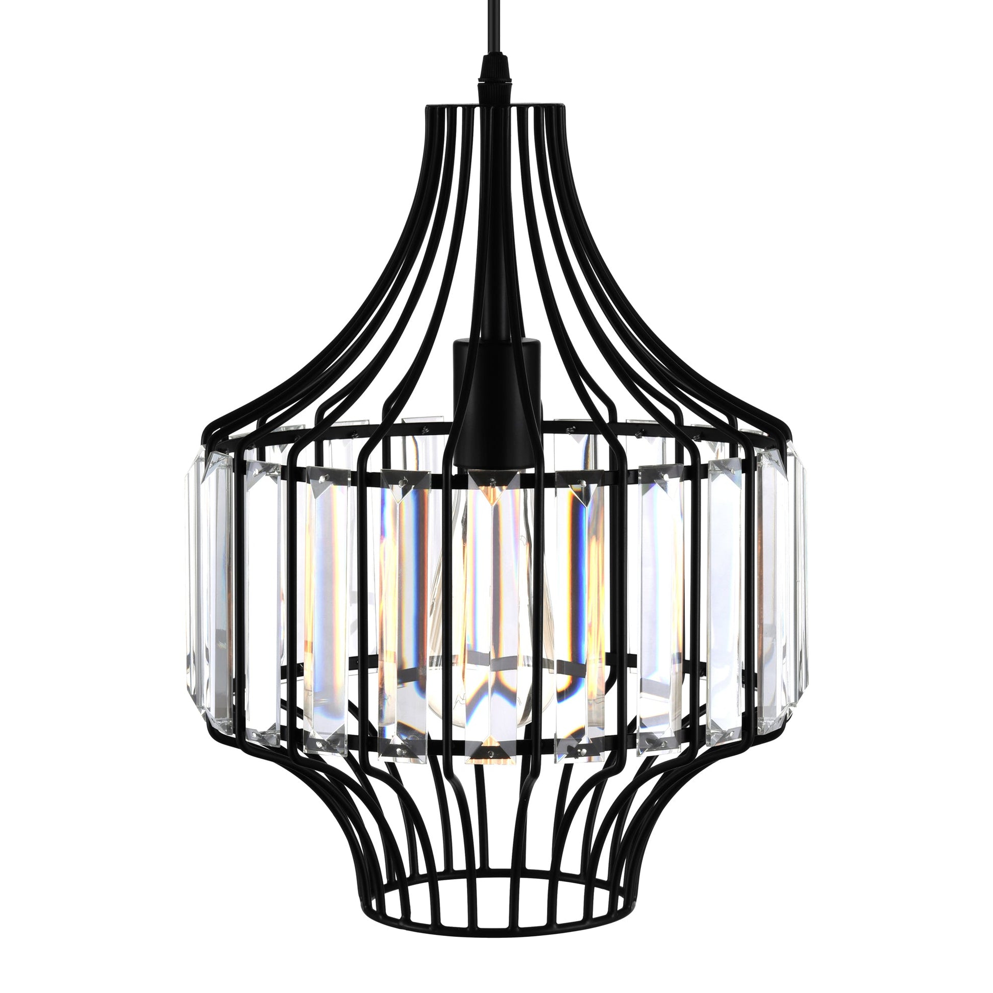 Alethia 1 Light Black Pendant - CWI Lighting