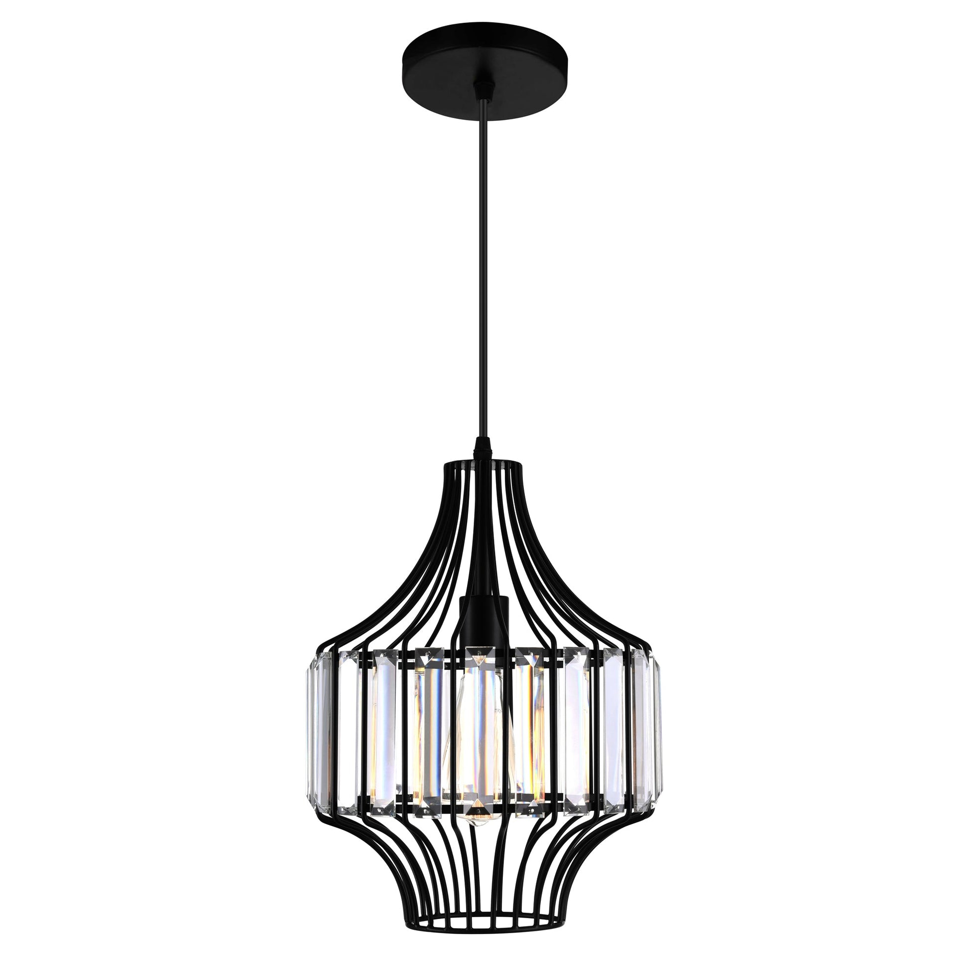 Alethia 1 Light Black Pendant - CWI Lighting