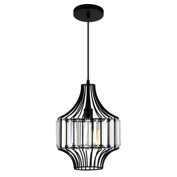 Alethia 1 Light Black Pendant - CWI Lighting