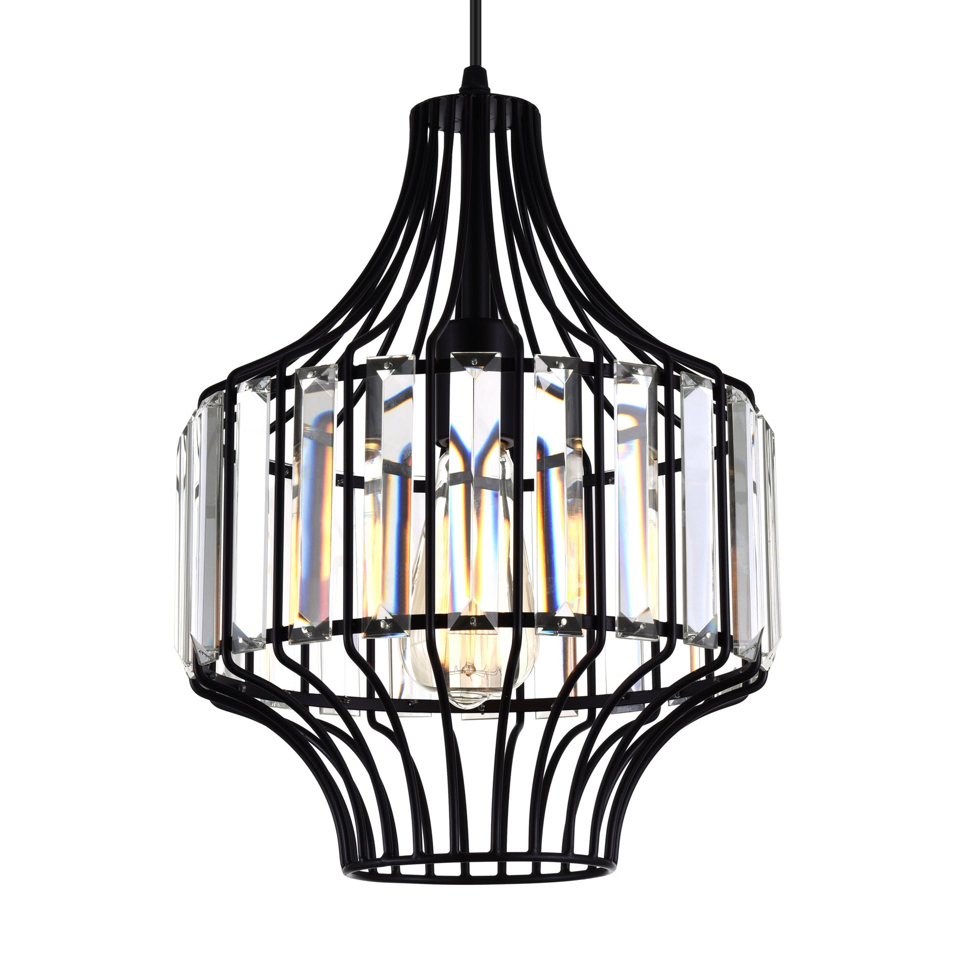 Alethia 1 Light Black Pendant - CWI Lighting
