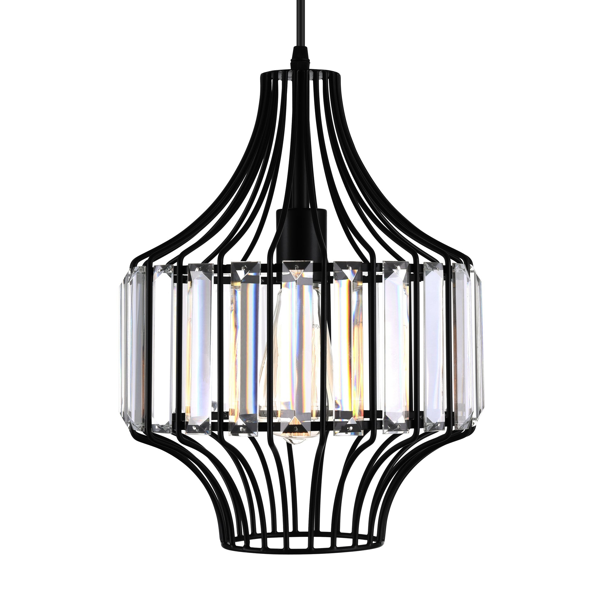 Alethia 1 Light Black Pendant - CWI Lighting