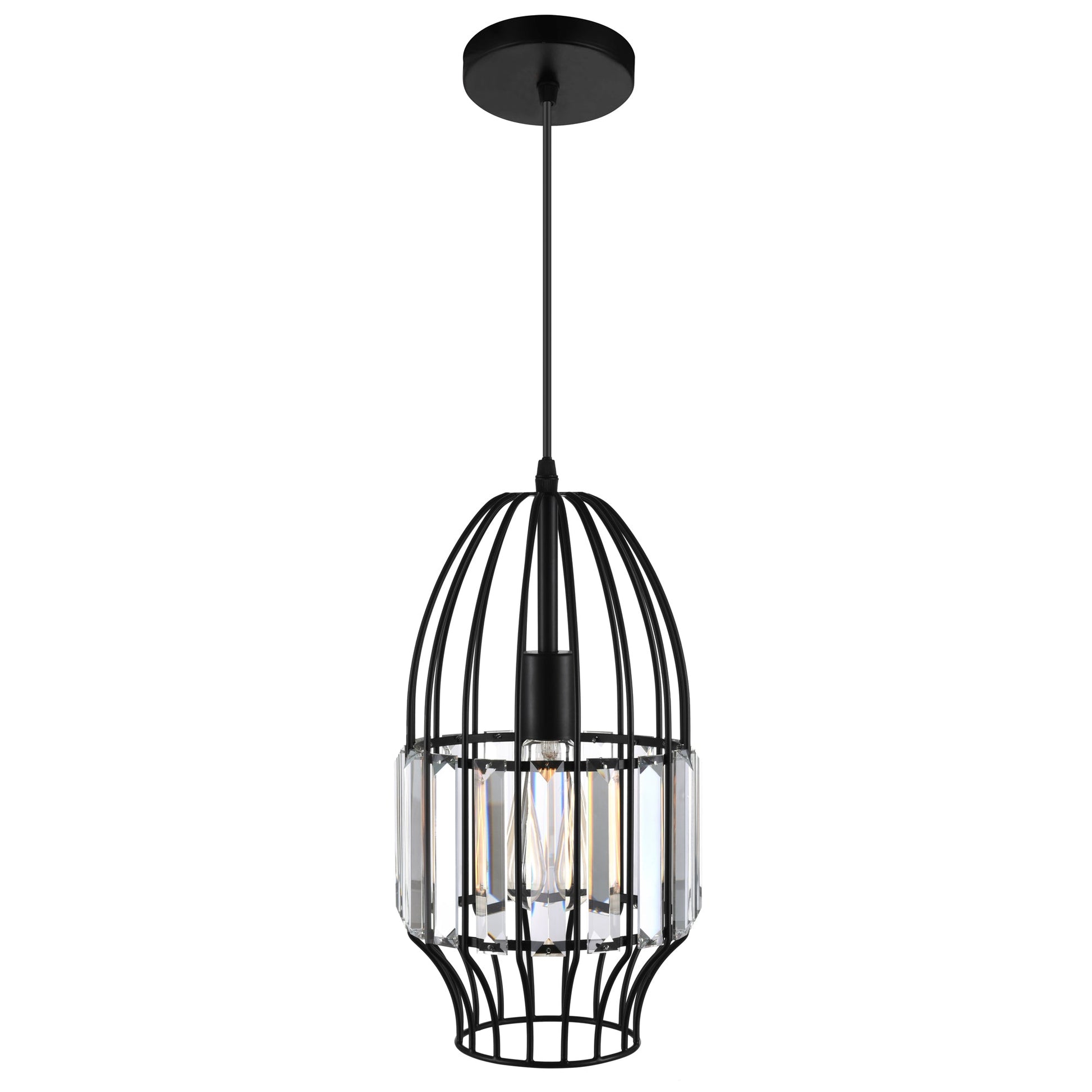 Alethia 1 Light Down Mini Pendant With Black Finish - CWI Lighting