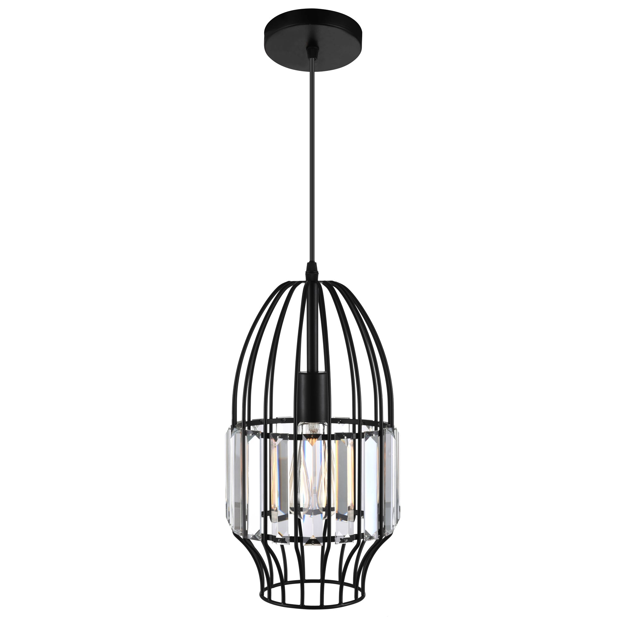 Alethia 1 Light Down Mini Pendant With Black Finish - CWI Lighting