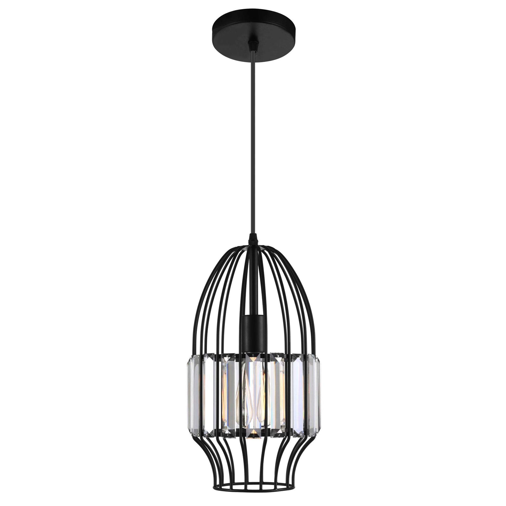 Alethia 1 Light Down Mini Pendant With Black Finish - CWI Lighting