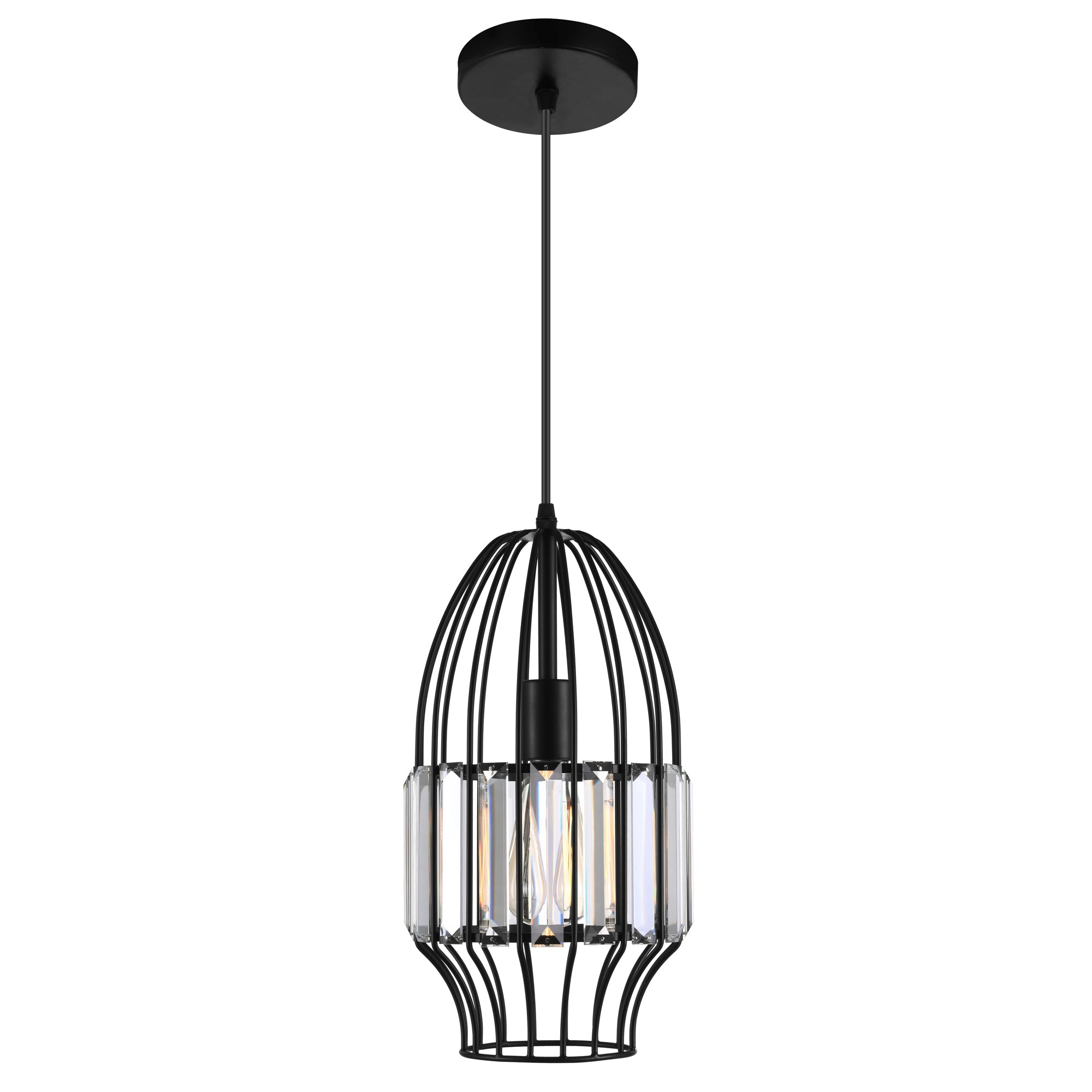 Alethia 1 Light Down Mini Pendant With Black Finish - CWI Lighting