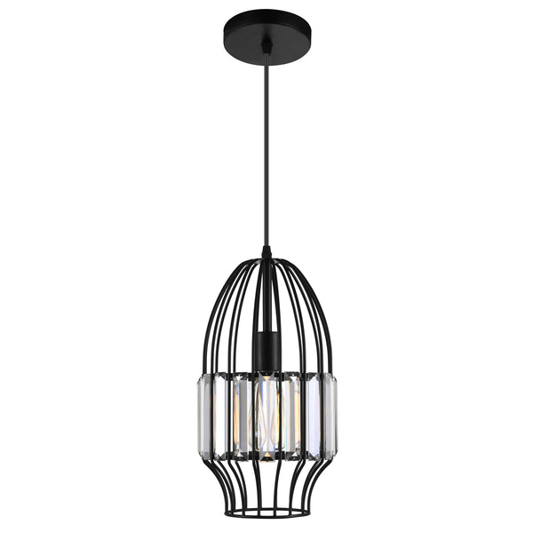 Alethia 1 Light Down Mini Pendant With Black Finish - CWI Lighting