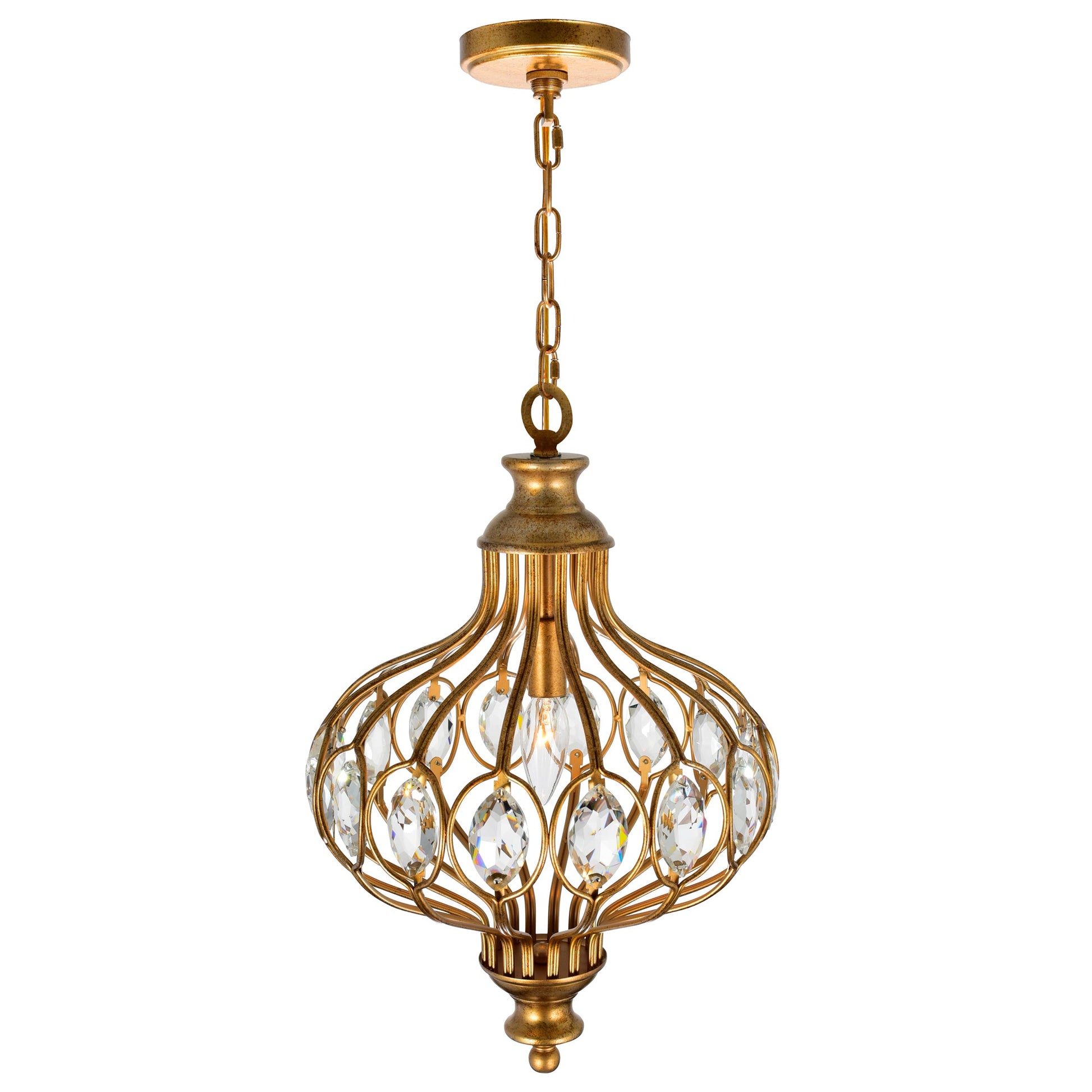 Altair 1 Light Antique Bronze Chandelier - CWI Lighting