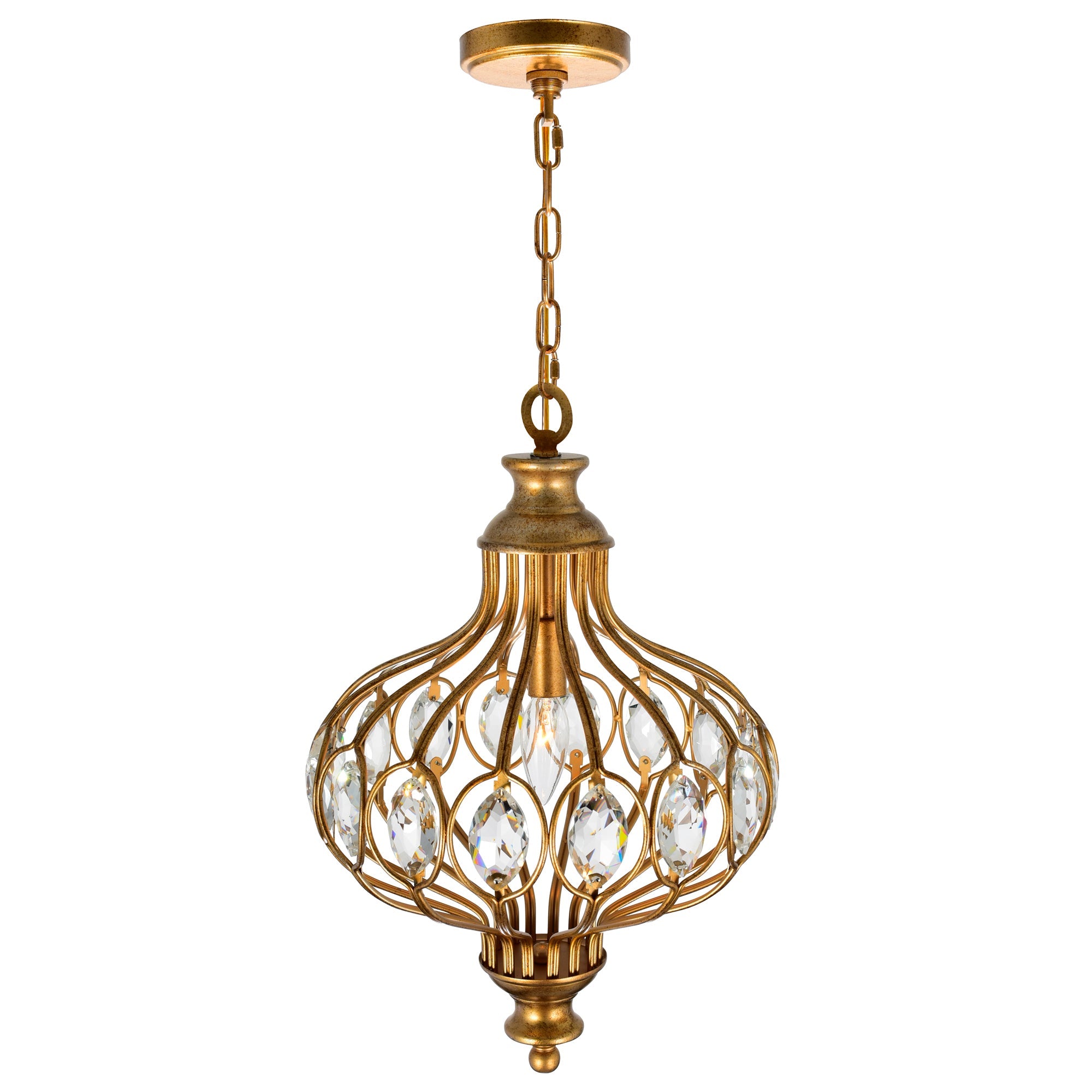 Altair 1 Light Antique Bronze Chandelier - CWI Lighting