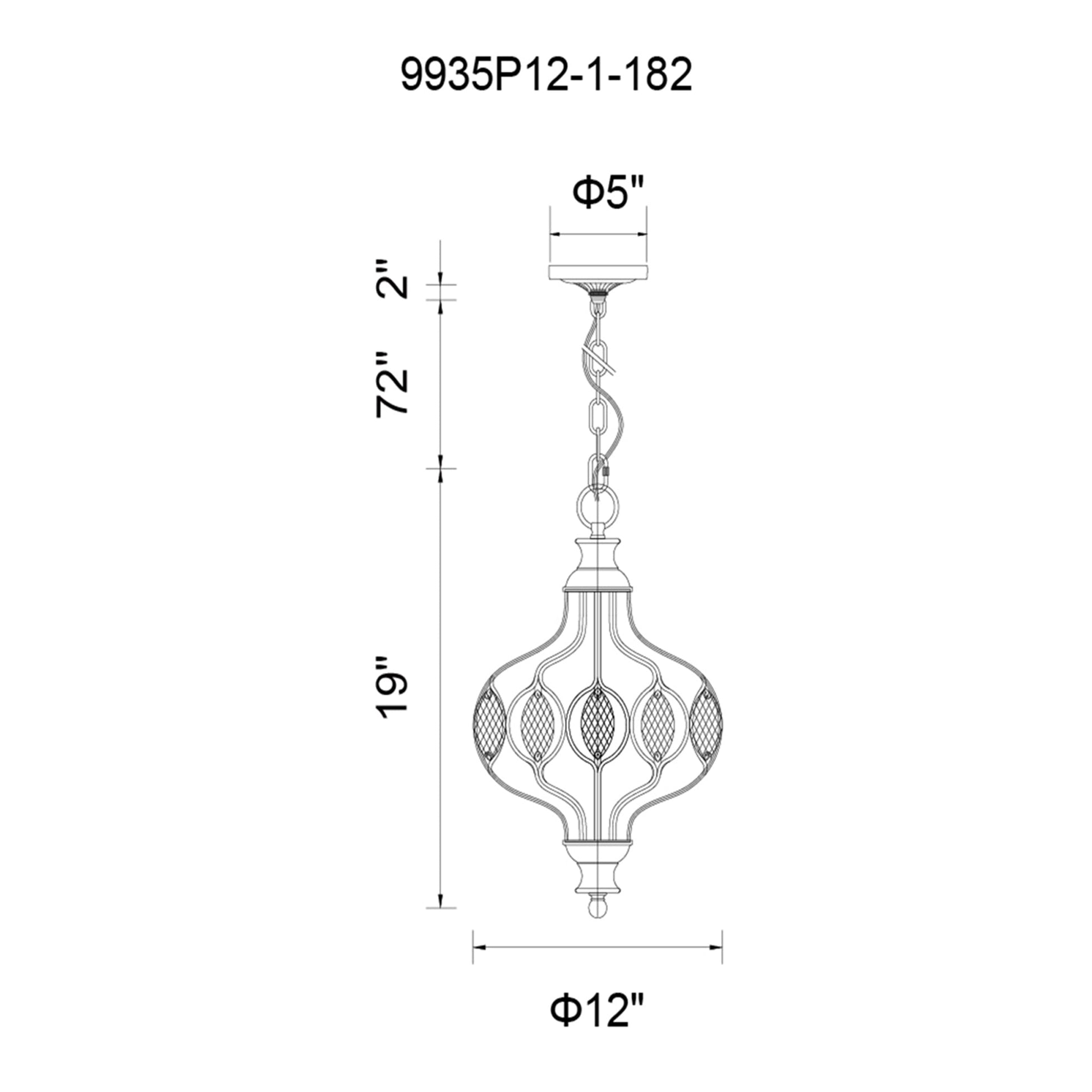 Altair 1 Light Antique Bronze Chandelier - CWI Lighting