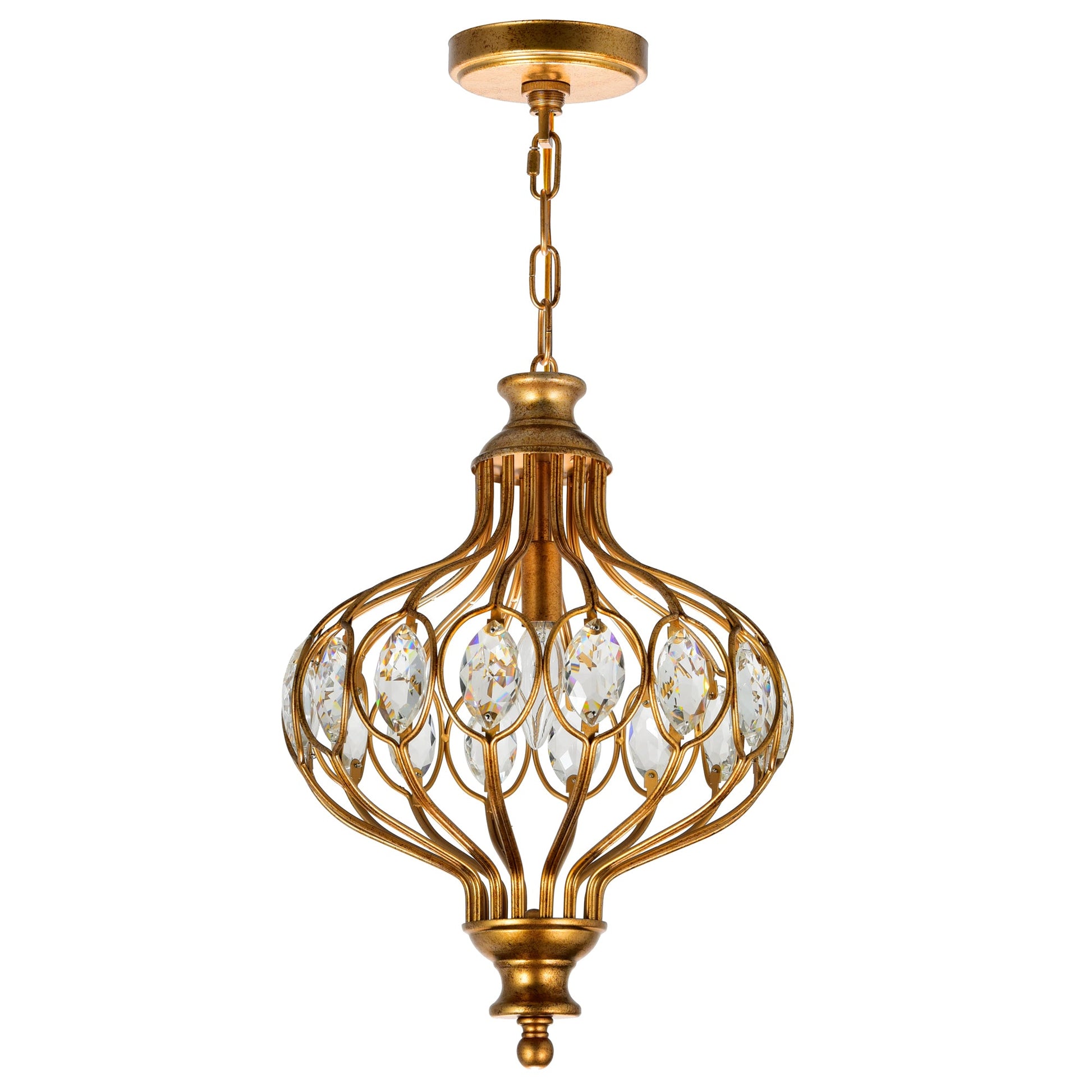 Altair 1 Light Antique Bronze Chandelier - CWI Lighting