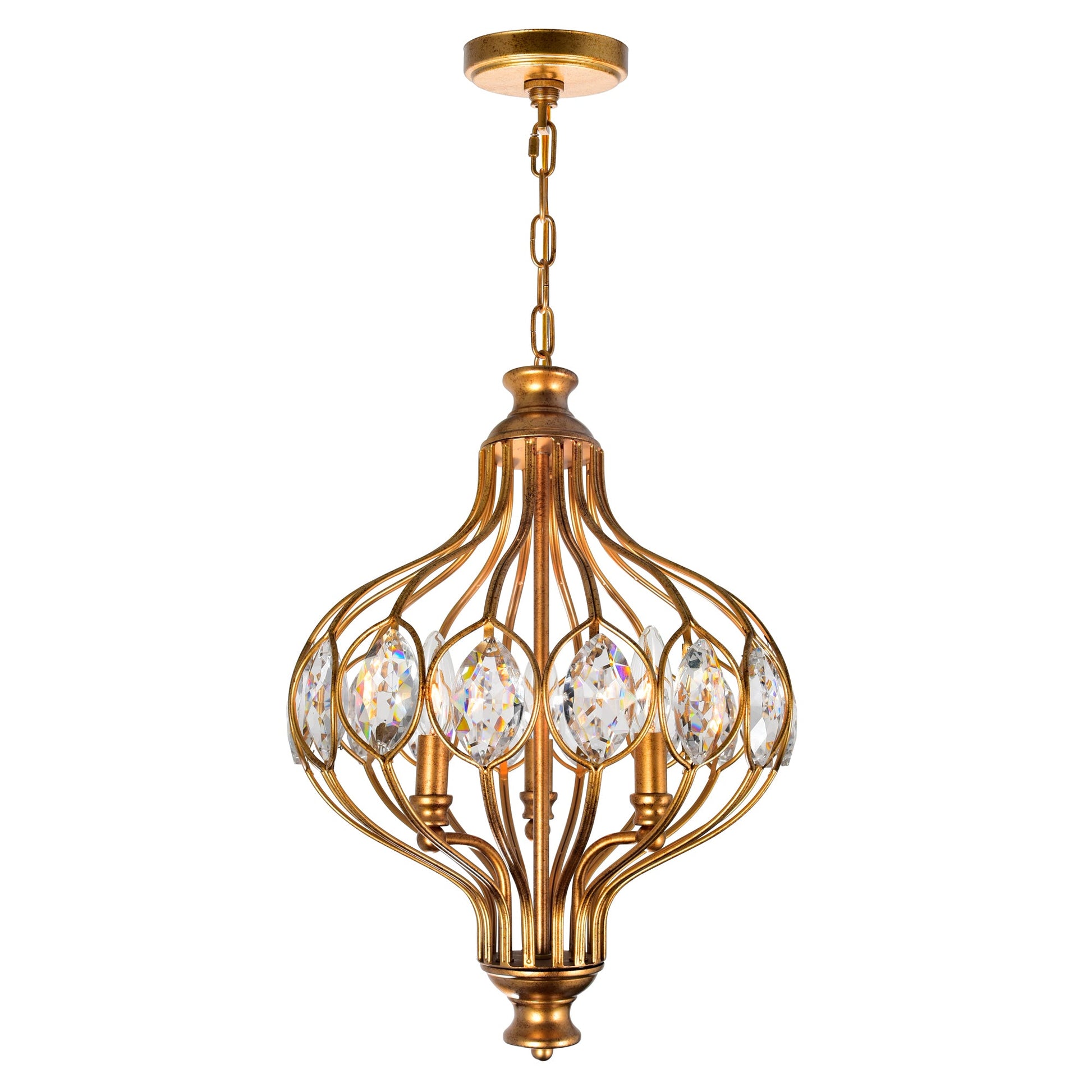 Altair 3 Light Antique Bronze Chandelier - CWI Lighting