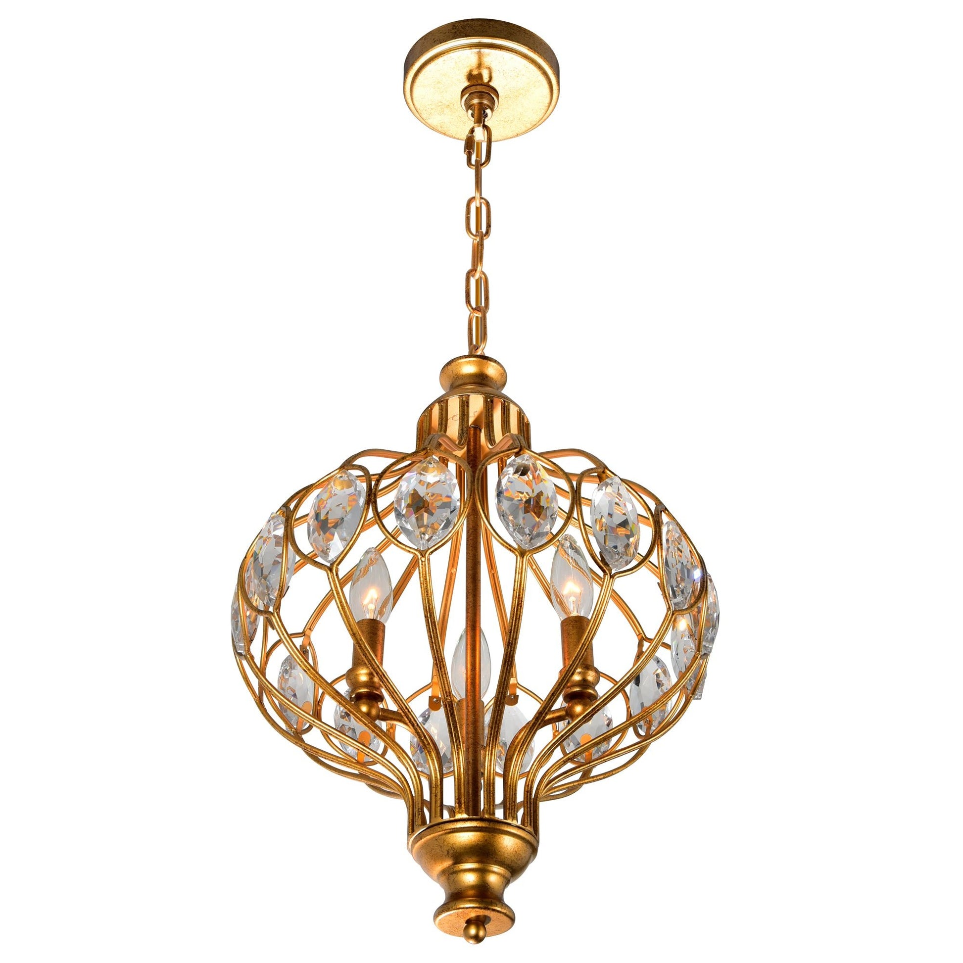 Altair 3 Light Antique Bronze Chandelier - CWI Lighting