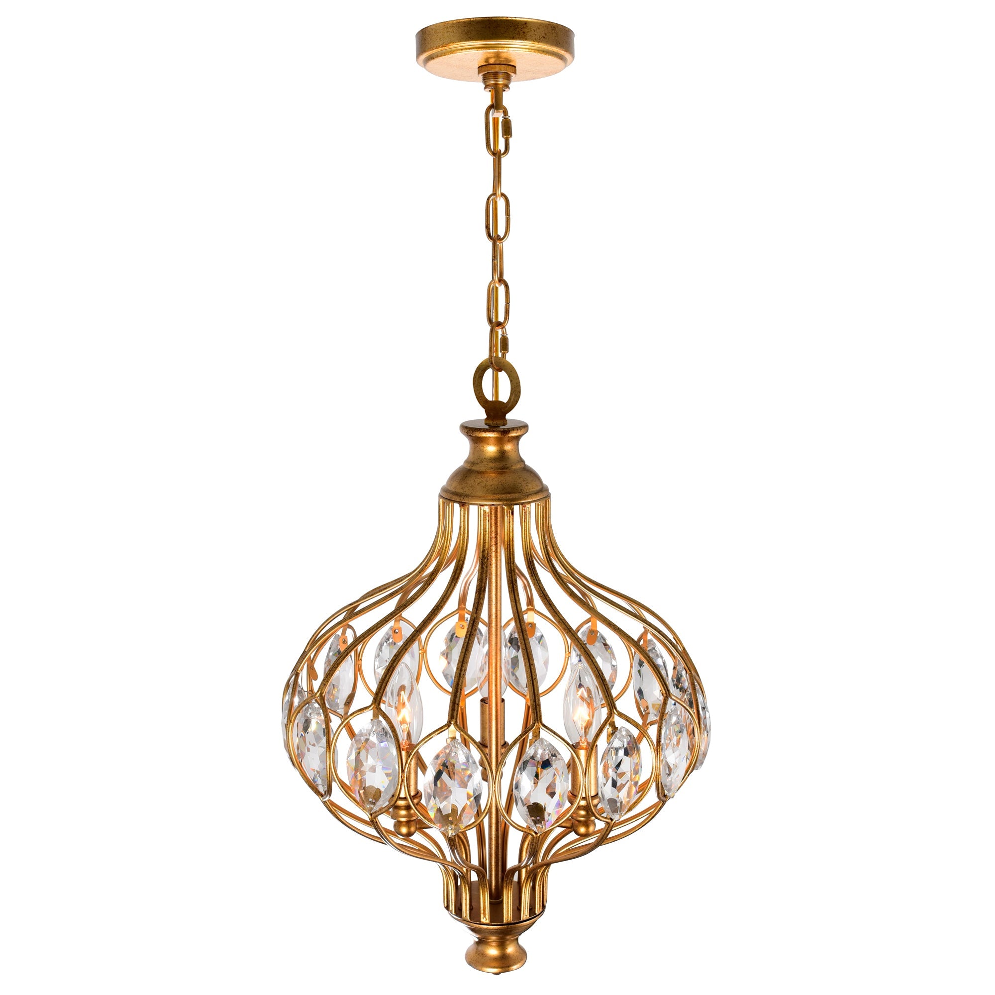 Altair 3 Light Antique Bronze Chandelier - CWI Lighting