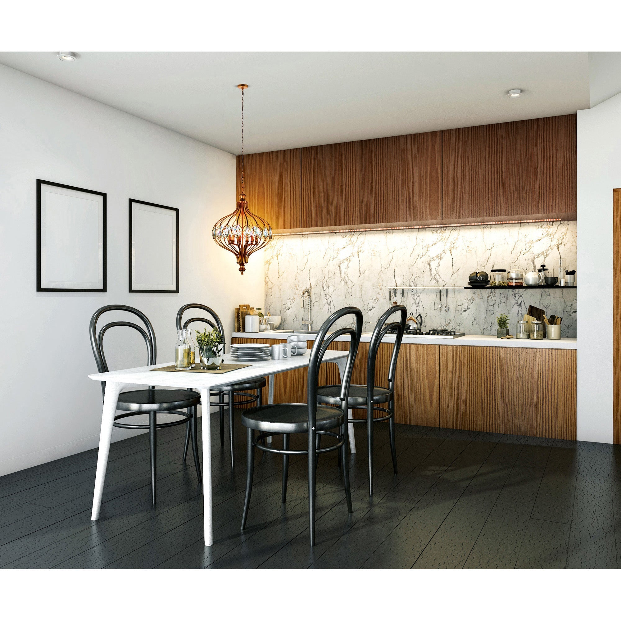 Altair 6 Light Antique Bronze Chandelier - CWI Lighting