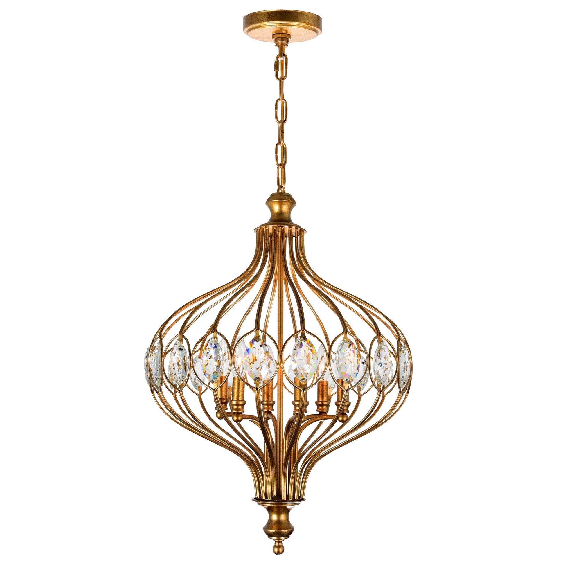Altair 6 Light Antique Bronze Chandelier - CWI Lighting