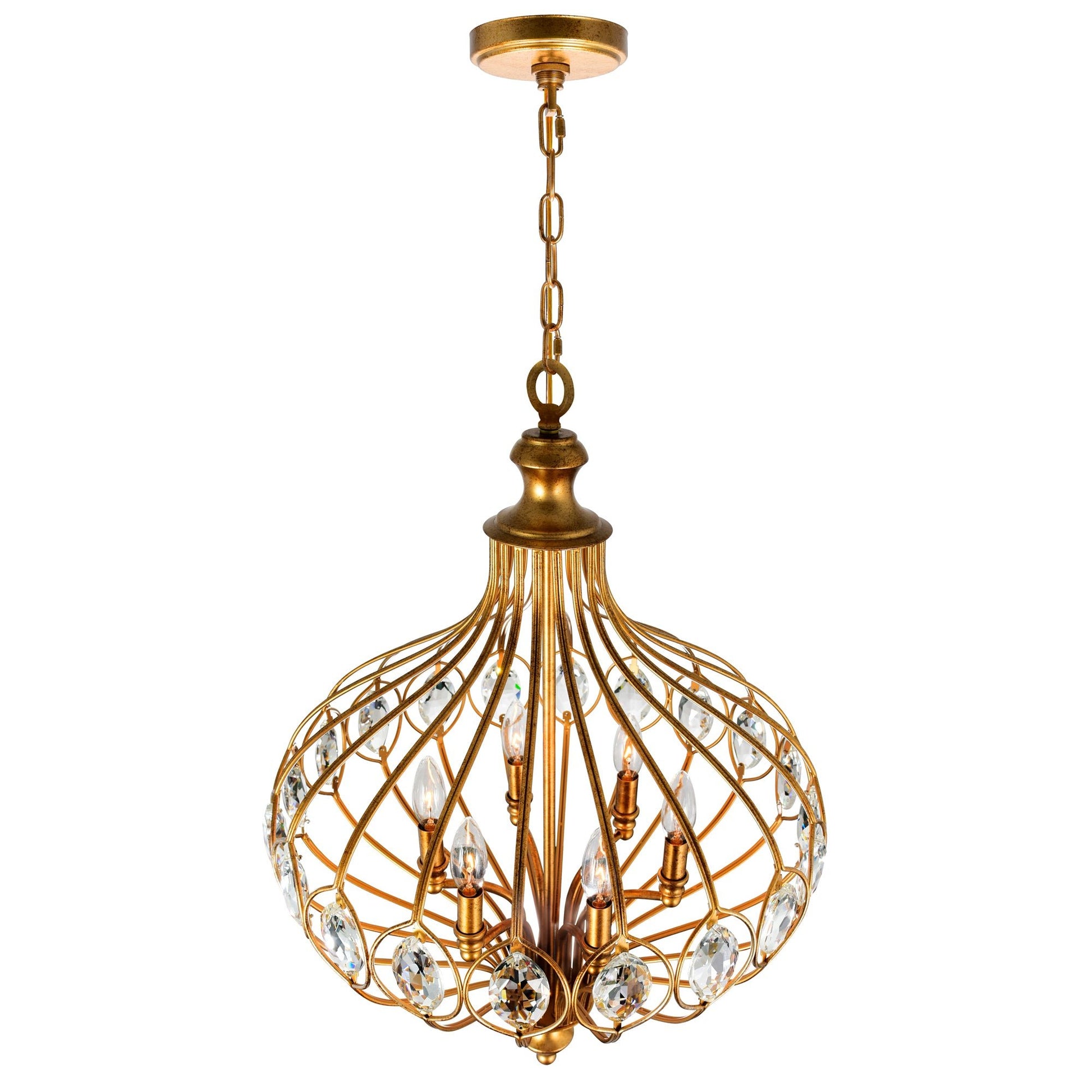 Altair 6 Light Antique Bronze Chandelier - CWI Lighting