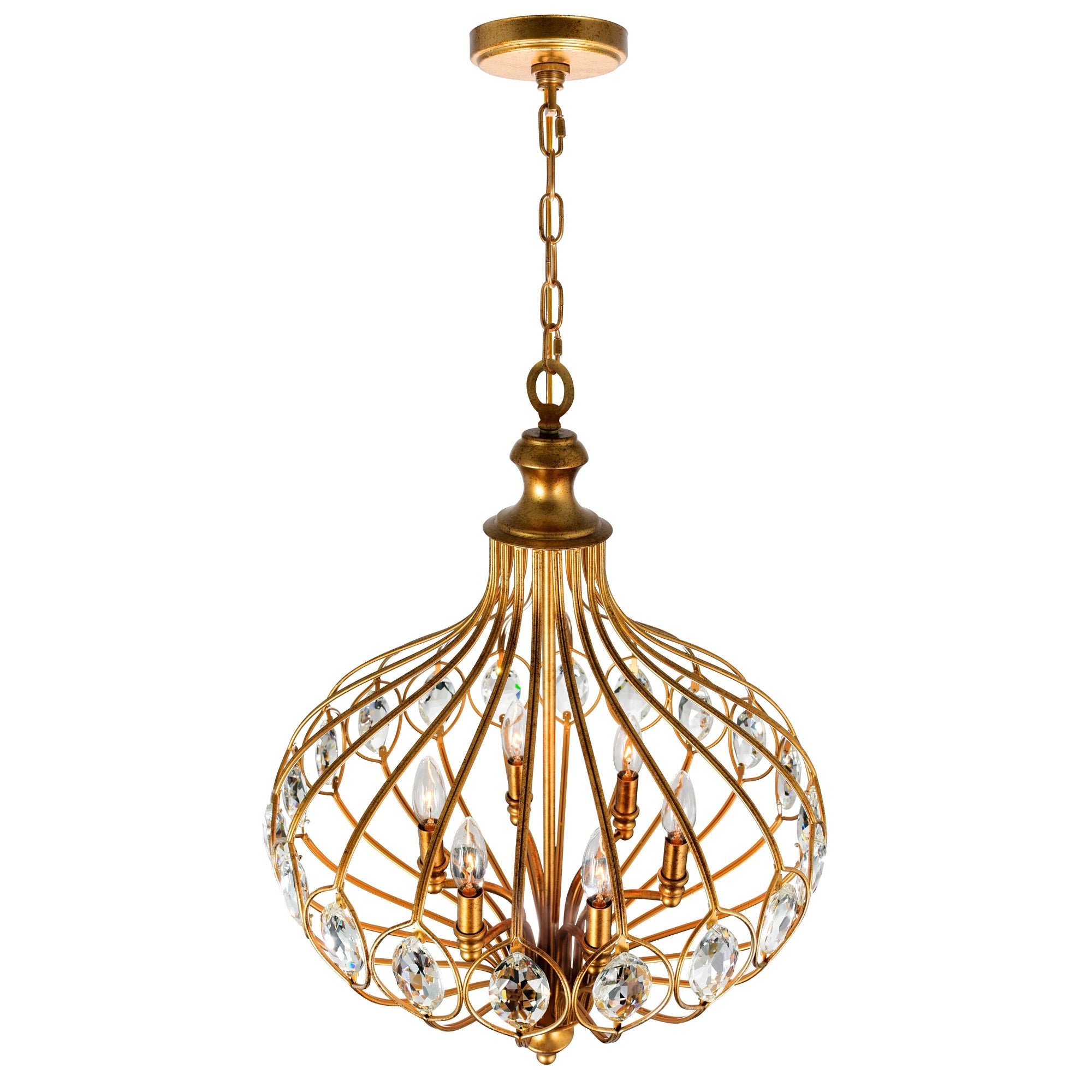 Altair 6 Light Antique Bronze Chandelier - CWI Lighting