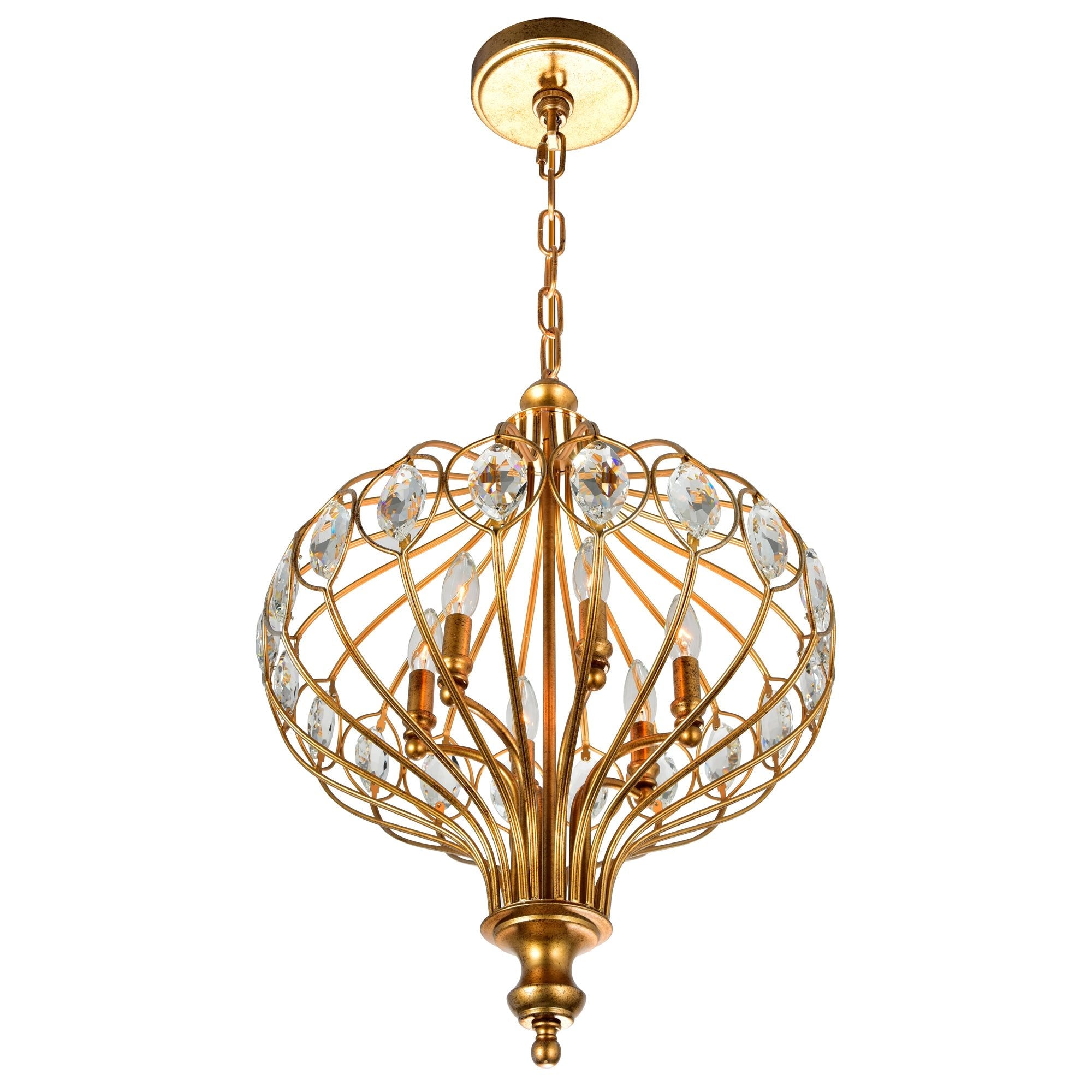 Altair 6 Light Antique Bronze Chandelier - CWI Lighting