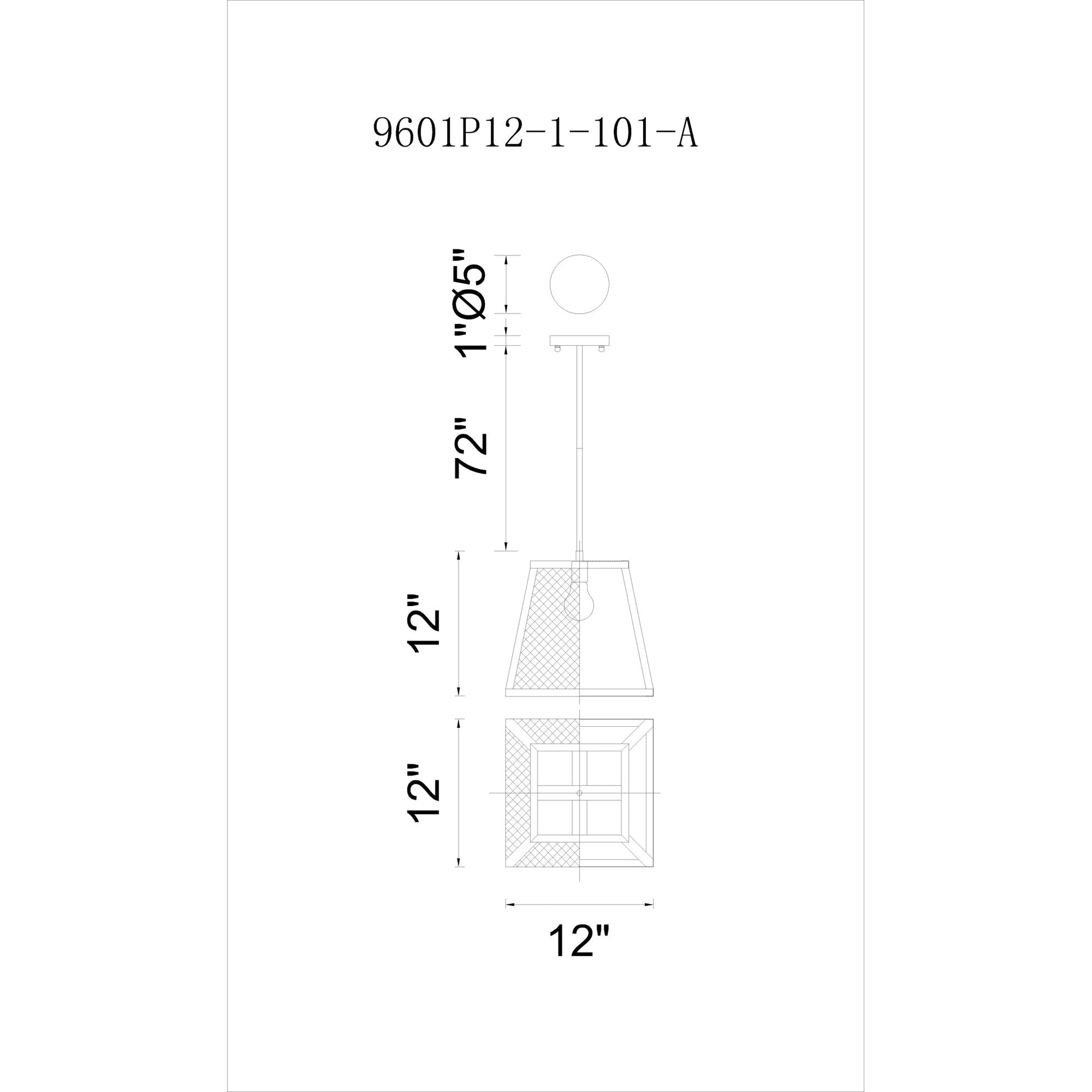 Alyson 1 Light Black Mini Pendant - CWI Lighting