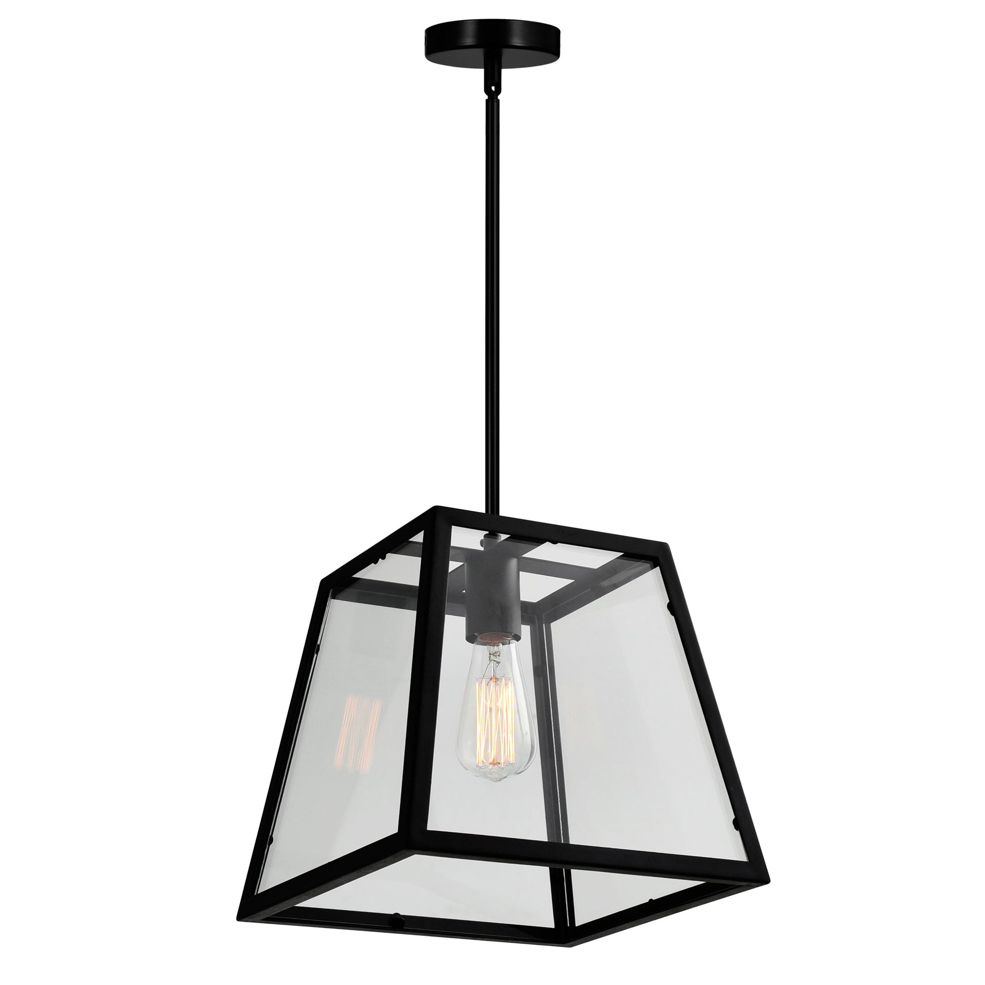 Alyson 1 Light Black Mini Pendant - CWI Lighting