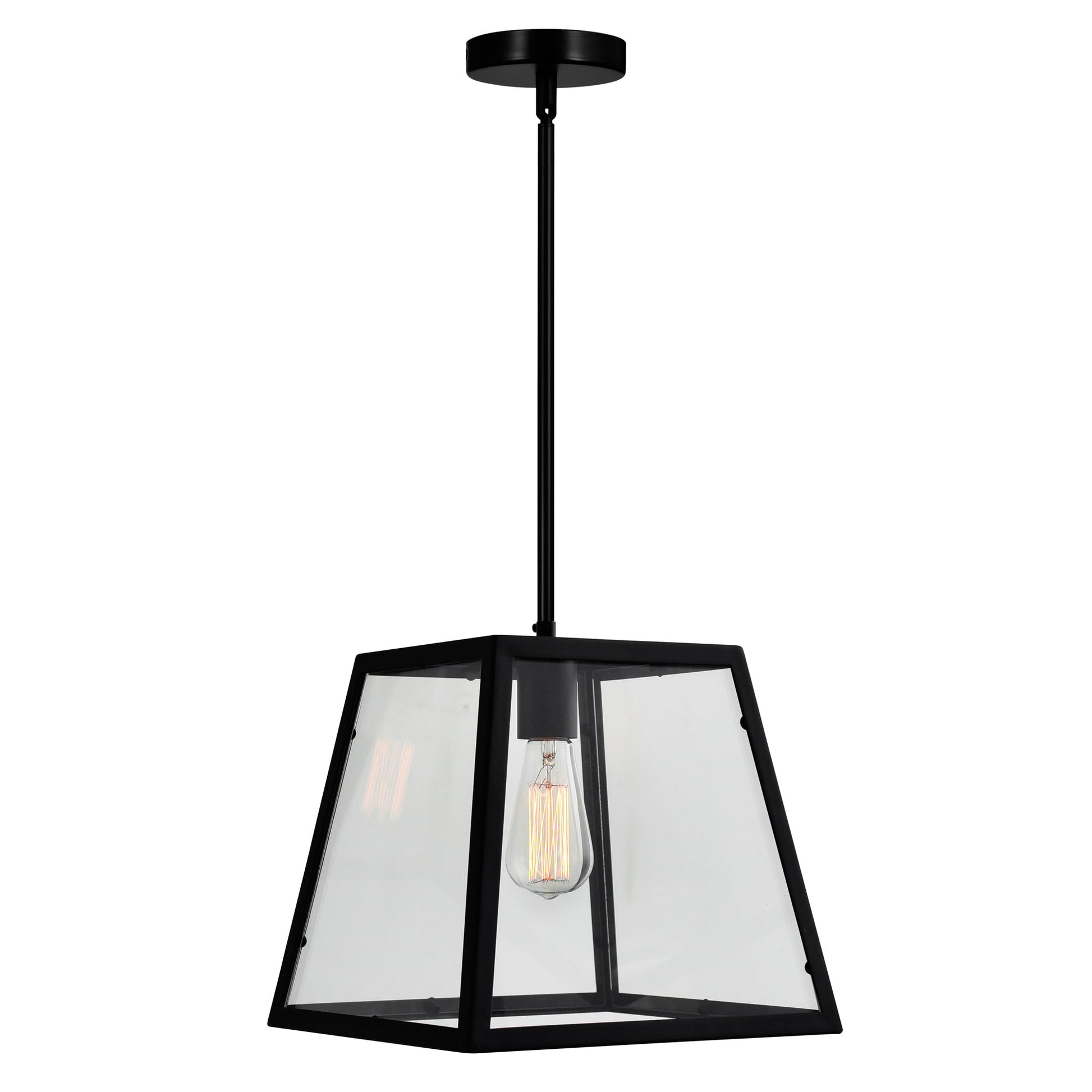 Alyson 1 Light Black Mini Pendant - CWI Lighting