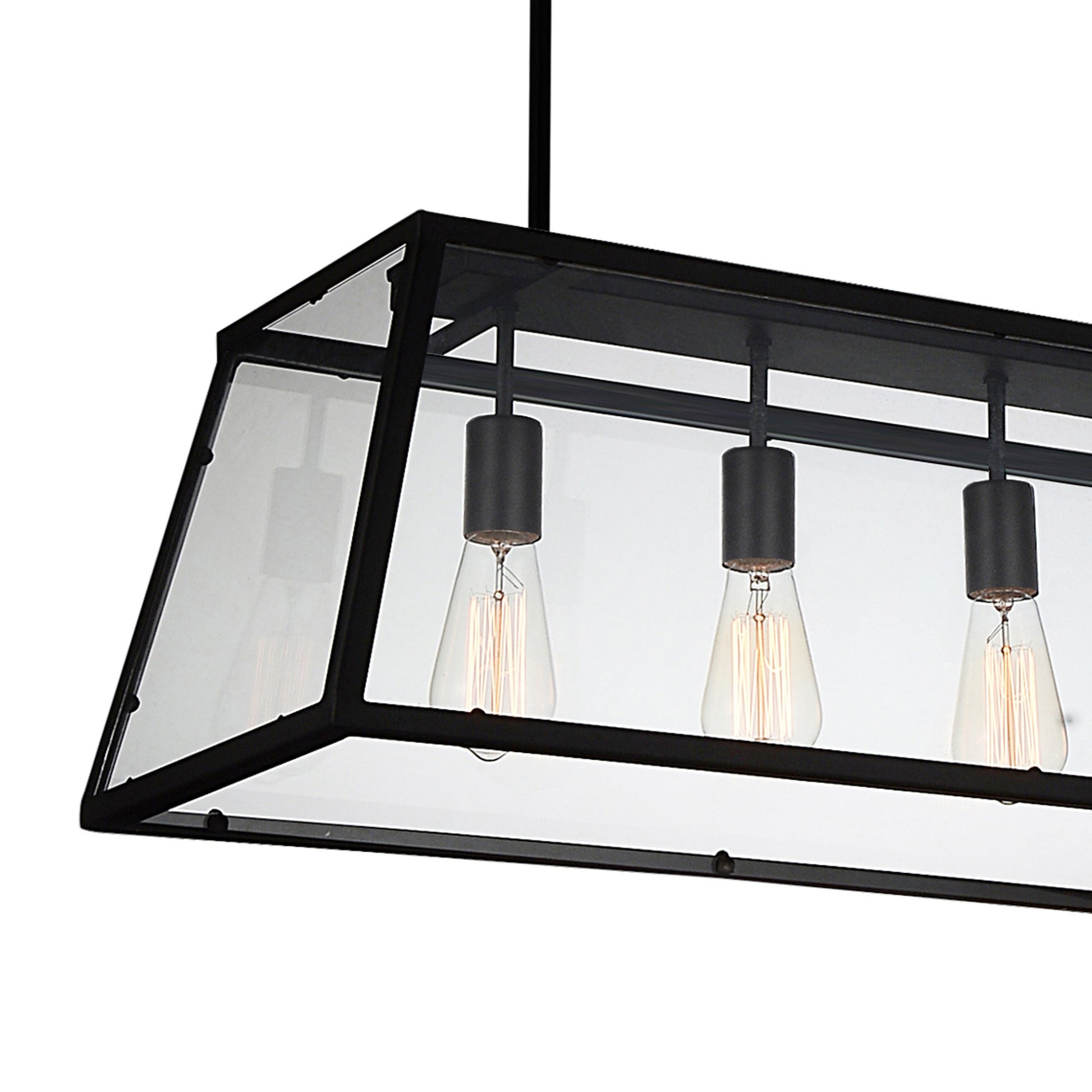 Alyson 4 Light Black Chandelier - CWI Lighting